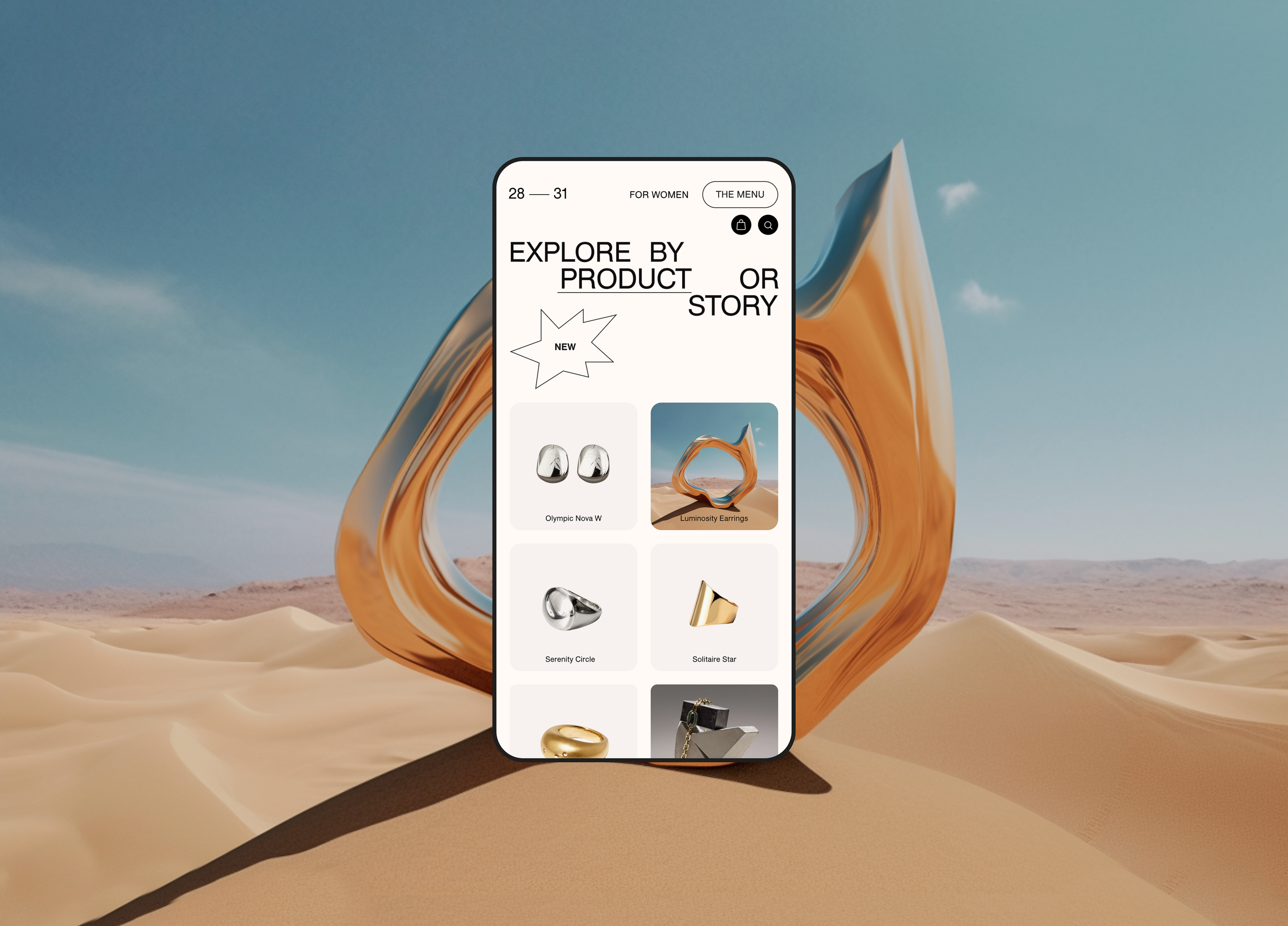 Design concept for the online jewelry store 28—31 STORE — Изображение №7 — Интерфейсы, Брендинг на Dprofile