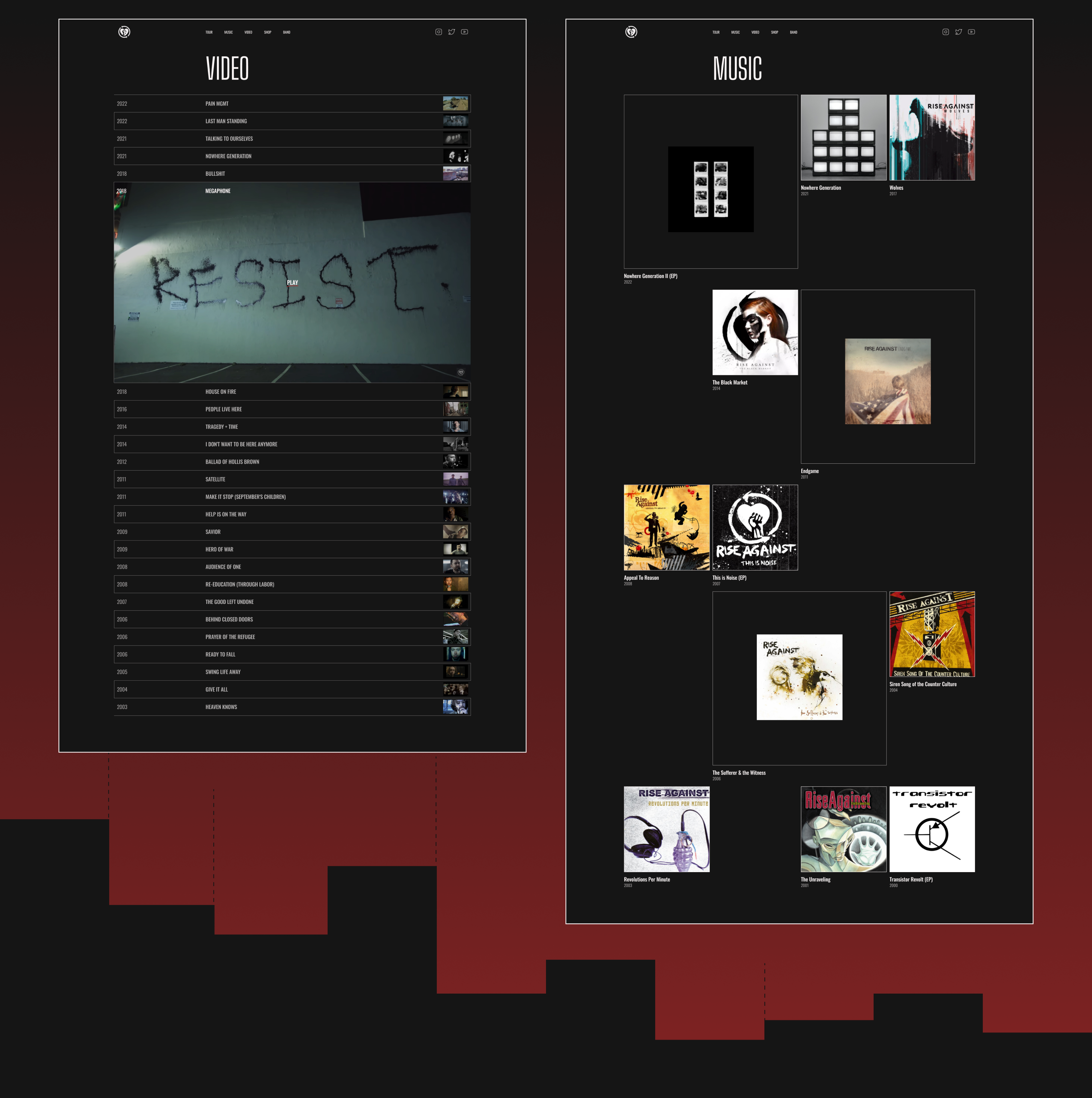 RISE AGAINST | Corporate website redesign — Изображение №3 — Интерфейсы на Dprofile