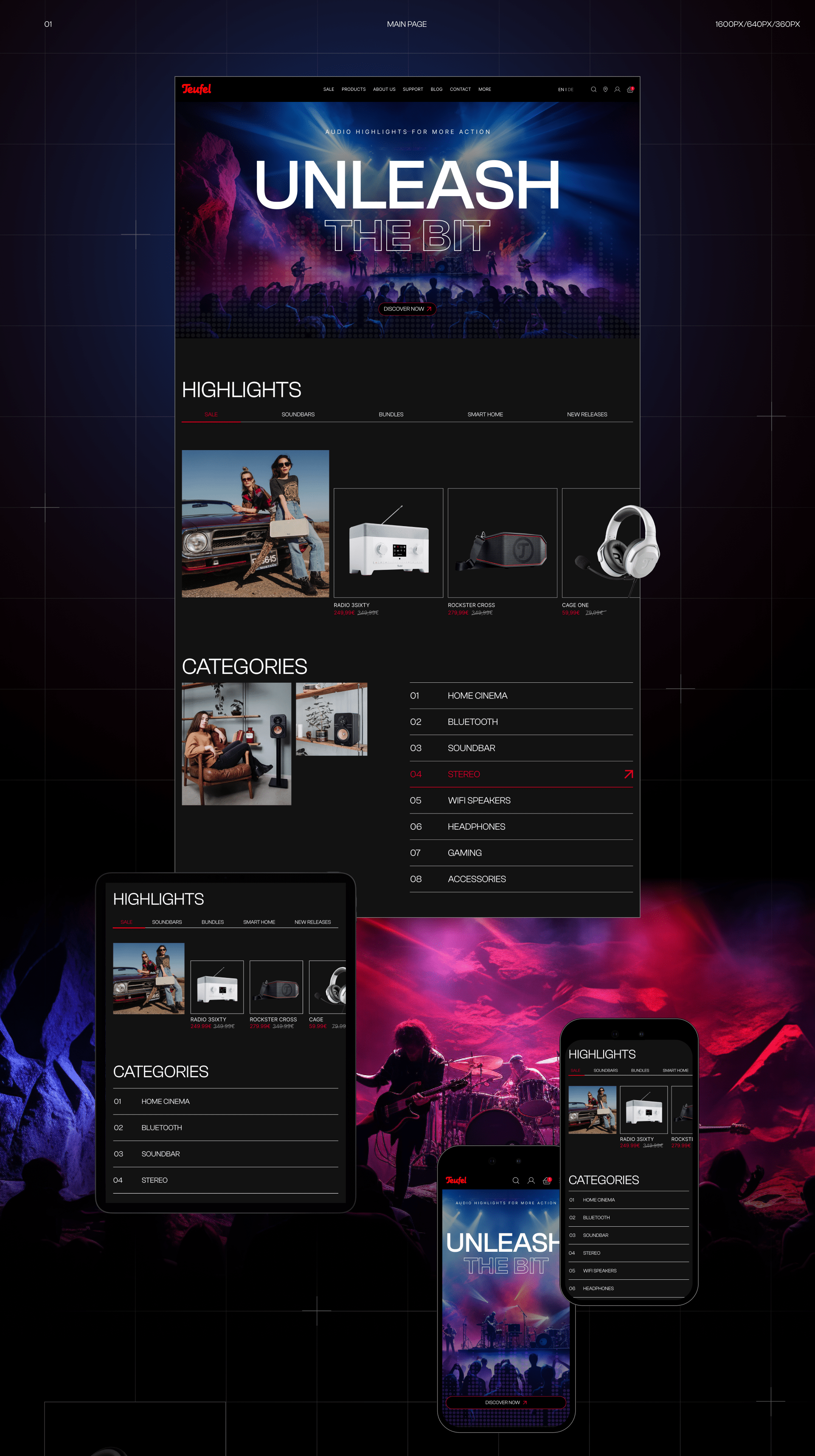 TEUFEL | Redesign concept — Изображение №3 — Интерфейсы, Графика на Dprofile