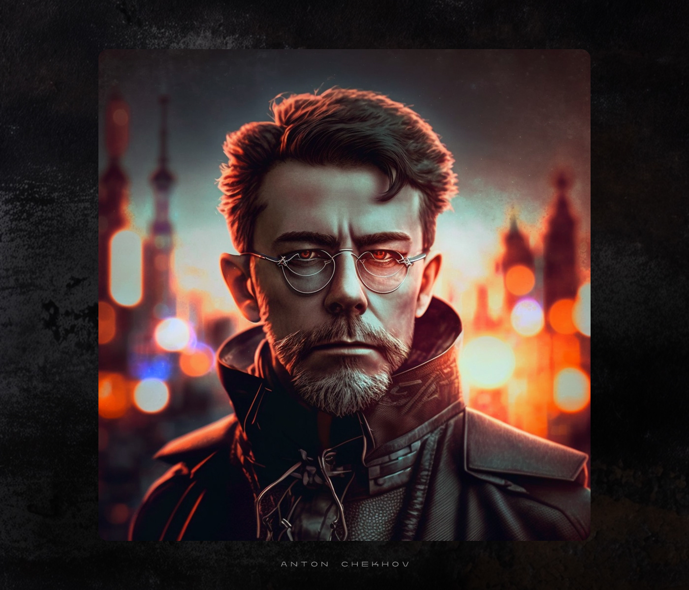 Portraits of Russian writers in the cyberpunk style — Изображение №5 — Иллюстрация на Dprofile