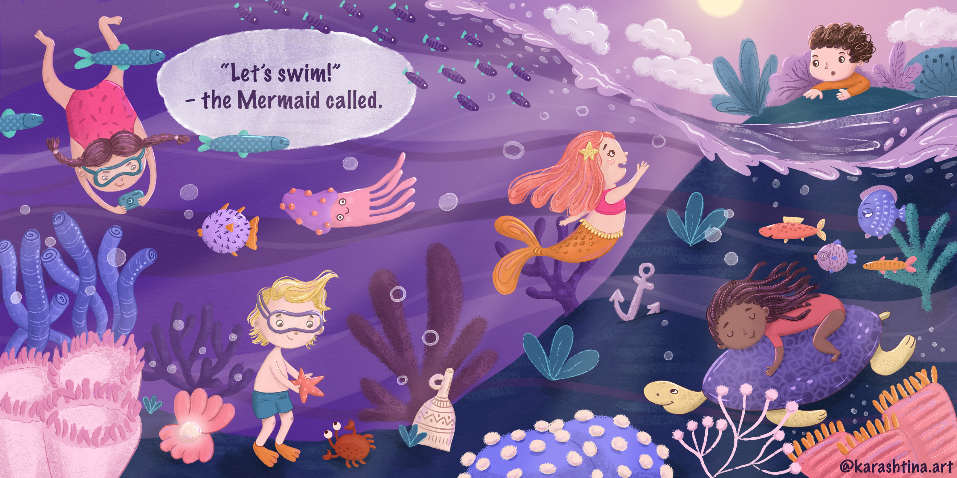 Underwater Adventure - A book spread — Изображение №2 — Иллюстрация на Dprofile