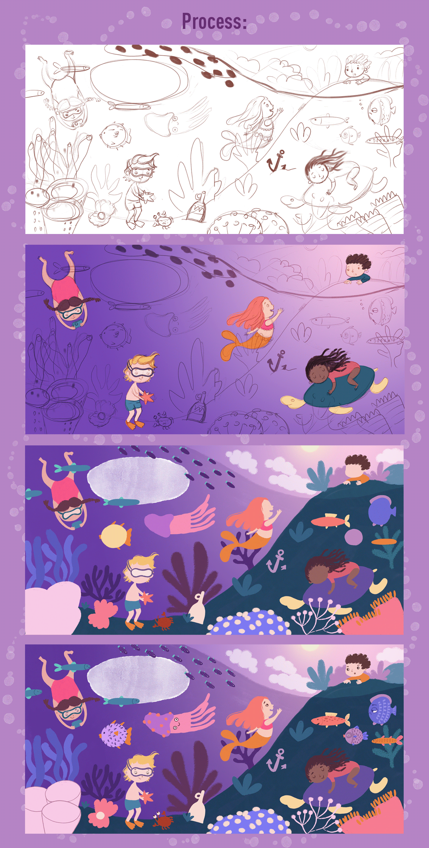 Underwater Adventure - A book spread — Изображение №3 — Иллюстрация на Dprofile