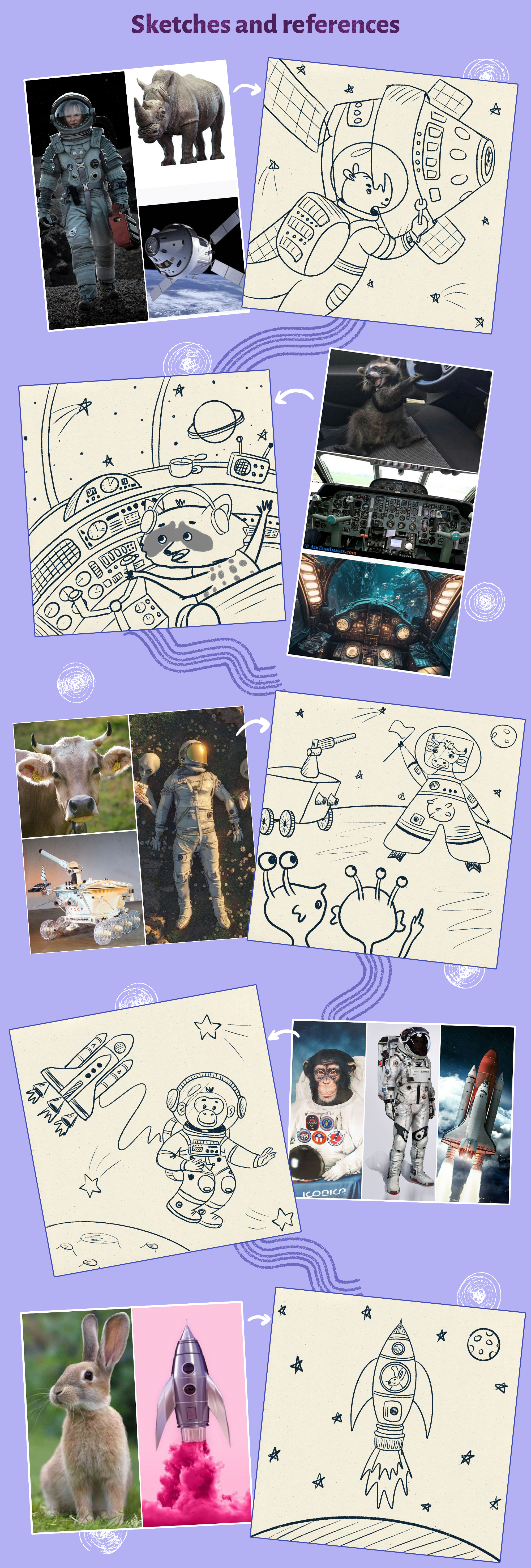 Animals in space illustration series — Изображение №2 — Иллюстрация на Dprofile