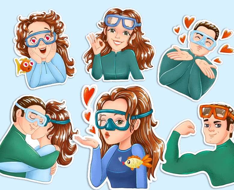 Stickers for Telegram "I'm freediver" на Dprofile