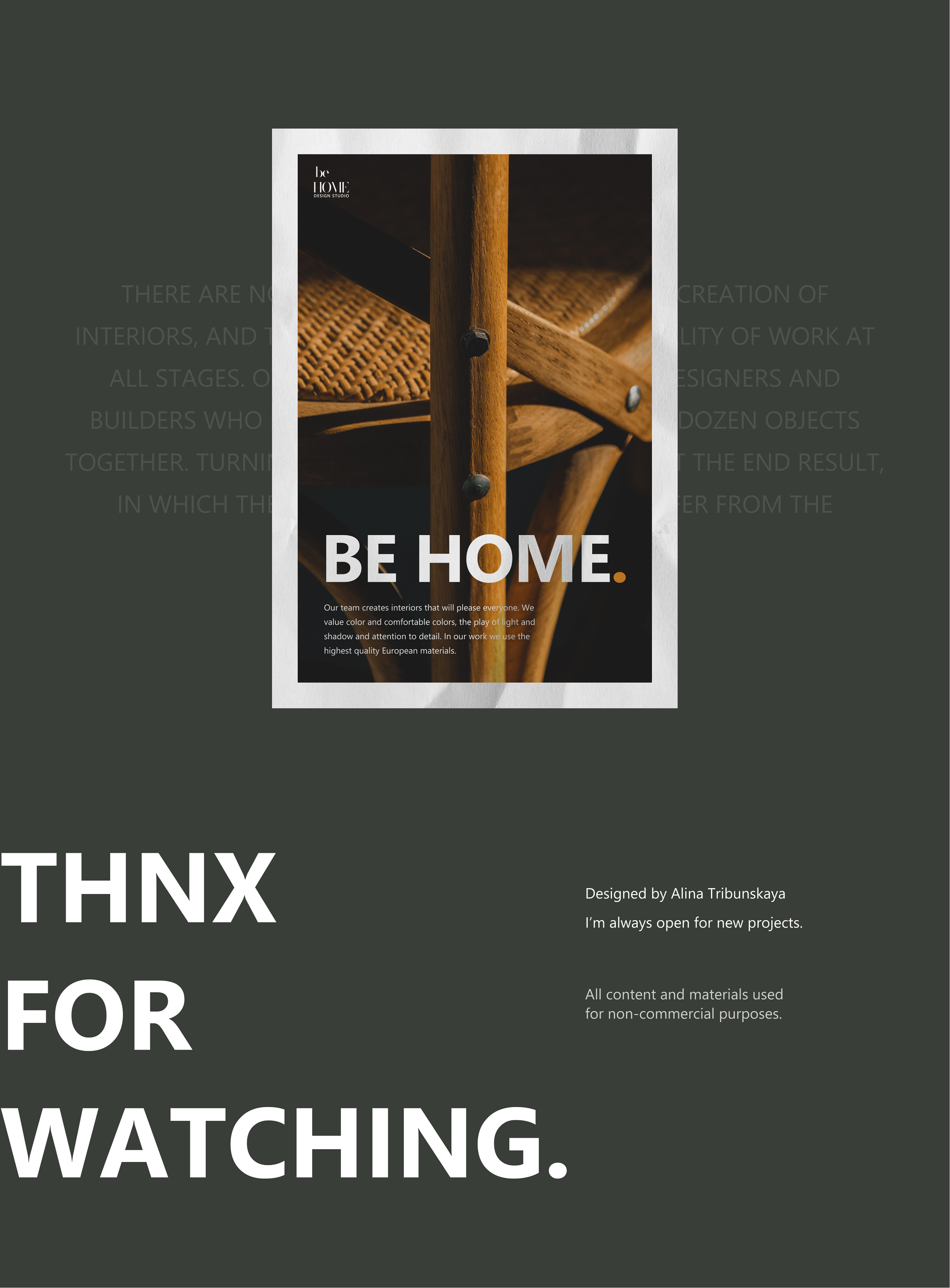 BeHome interior design studio - website — Изображение №25 — Интерфейсы, Анимация на Dprofile