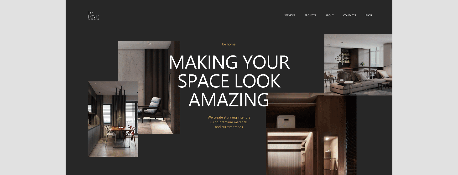 BeHome interior design studio - website — Изображение №14 — Интерфейсы, Анимация на Dprofile