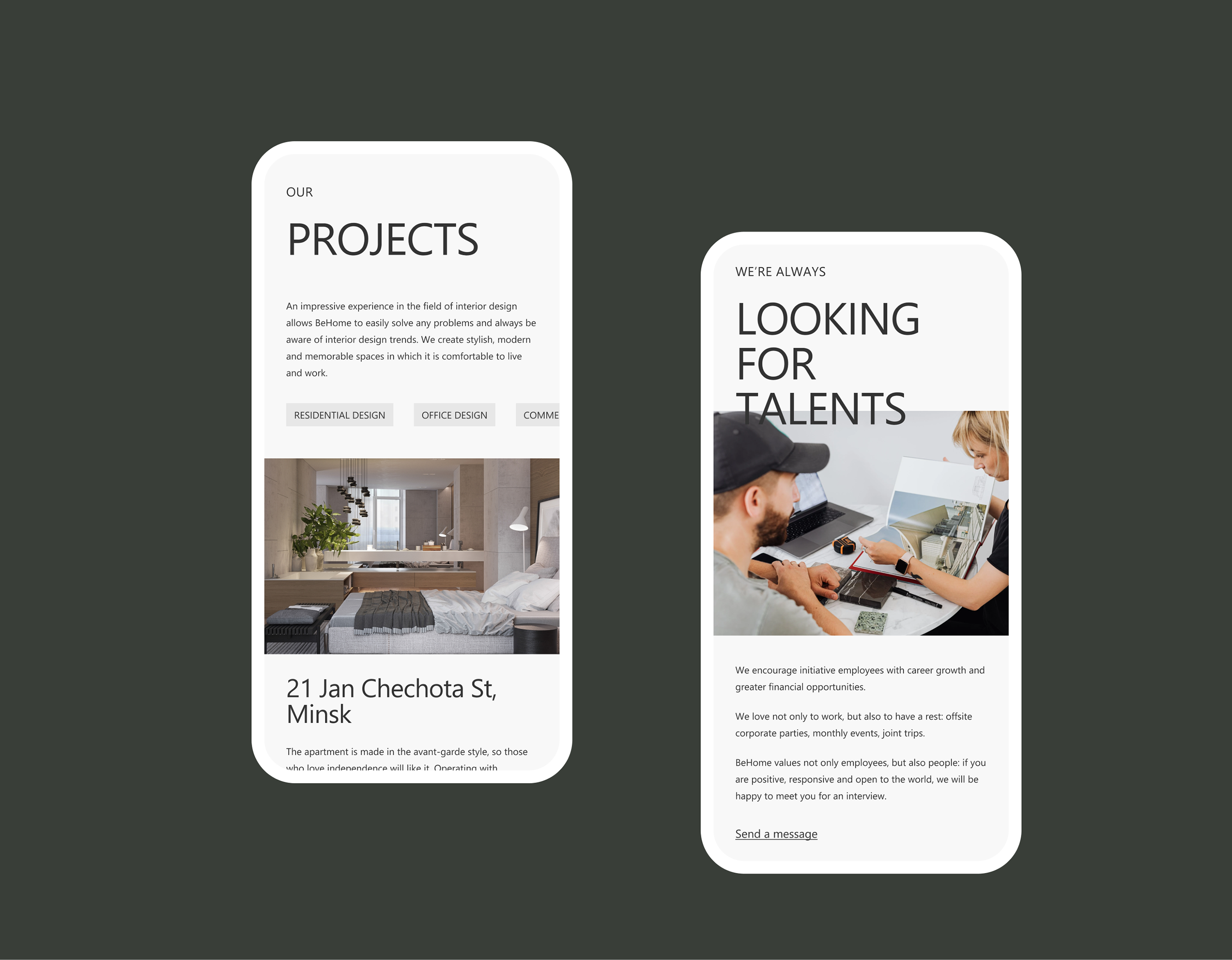 BeHome interior design studio - website — Изображение №22 — Интерфейсы, Анимация на Dprofile