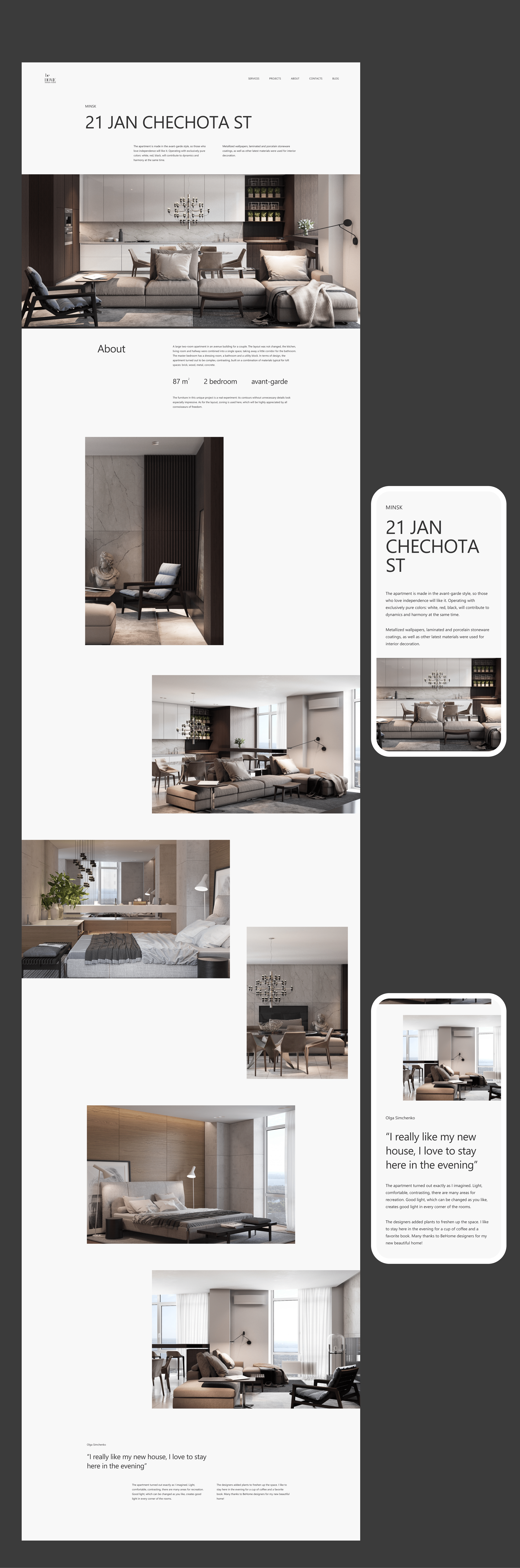 BeHome interior design studio - website — Изображение №11 — Интерфейсы, Анимация на Dprofile