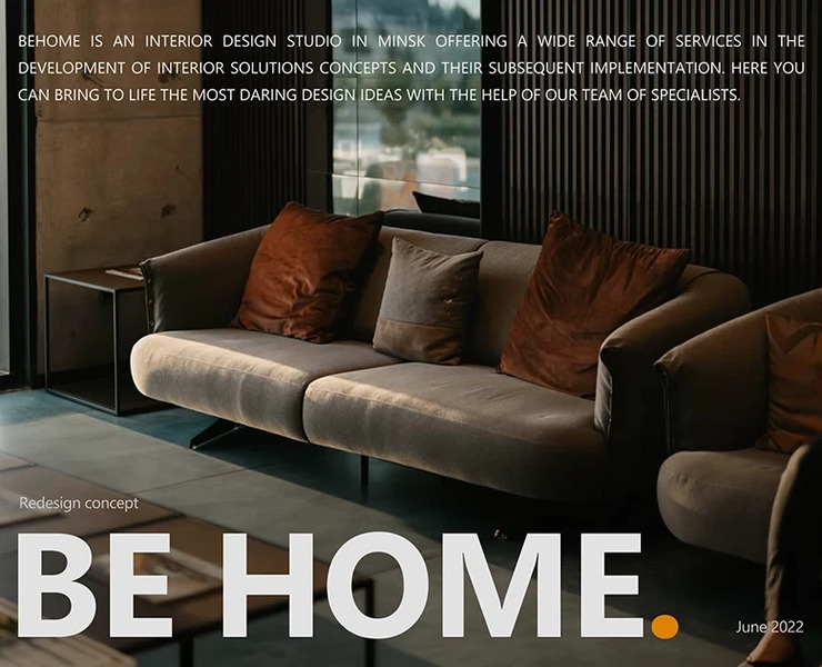 BeHome interior design studio - website — Интерфейсы, Анимация на Dprofile