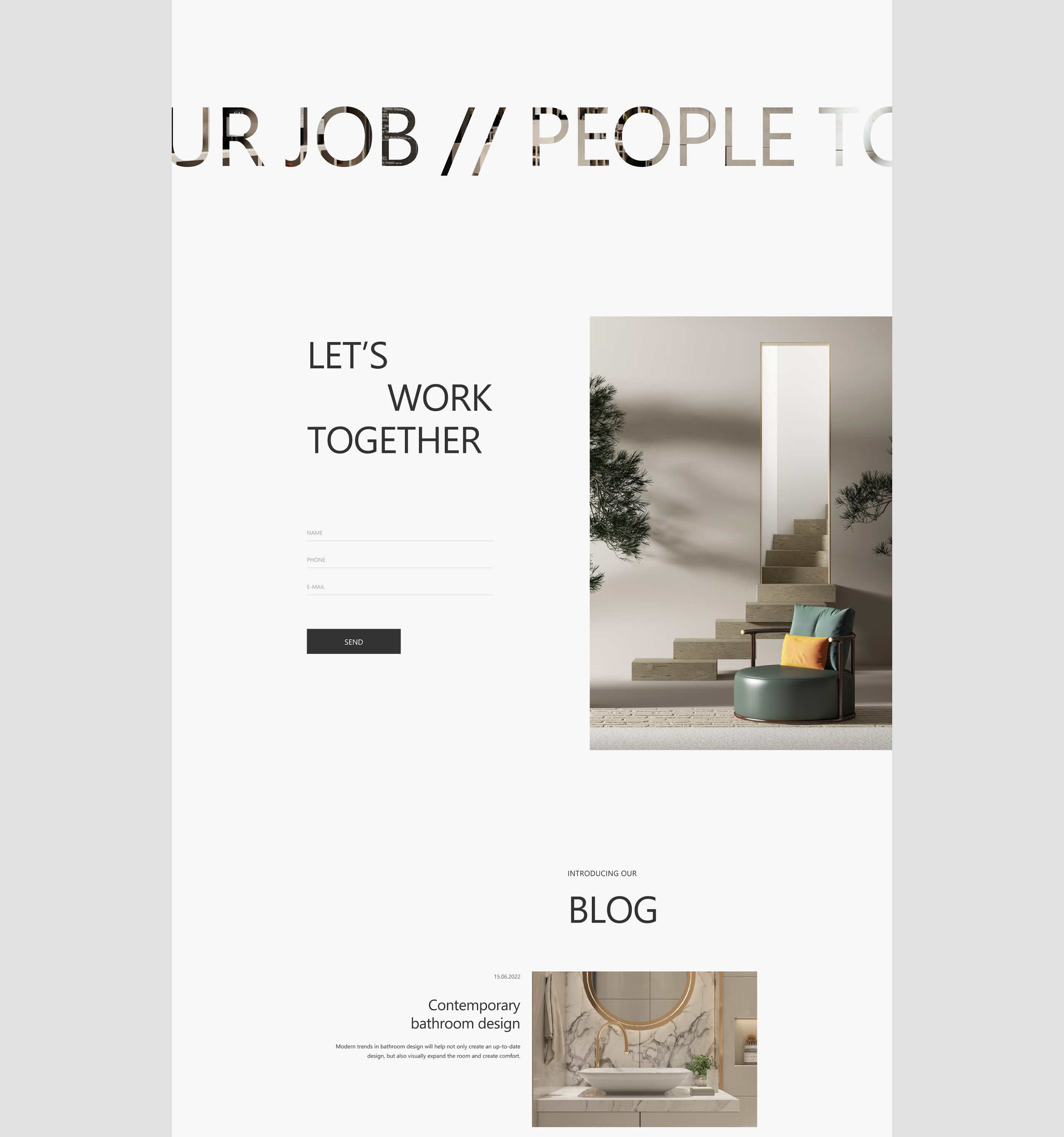 BeHome interior design studio - website — Изображение №7 — Интерфейсы, Анимация на Dprofile