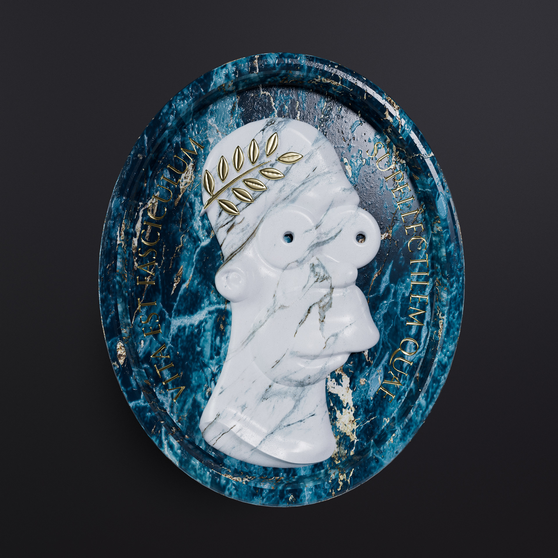 Homer Simpson marble cameo — Изображение №1 — Иллюстрация, Графика, 3D на Dprofile