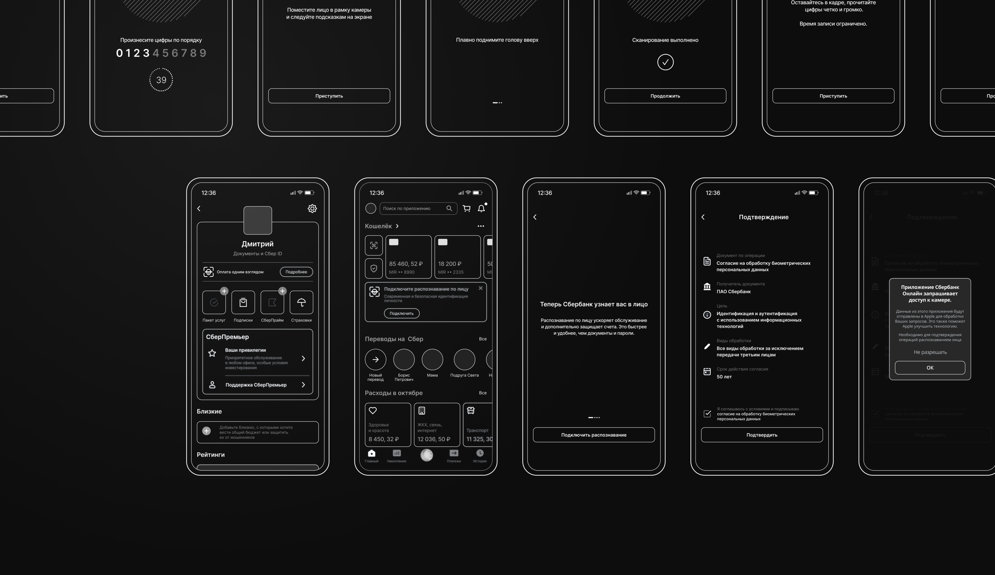 Banking app | Biometrics data| Sber — Изображение №14 — Интерфейсы на Dprofile