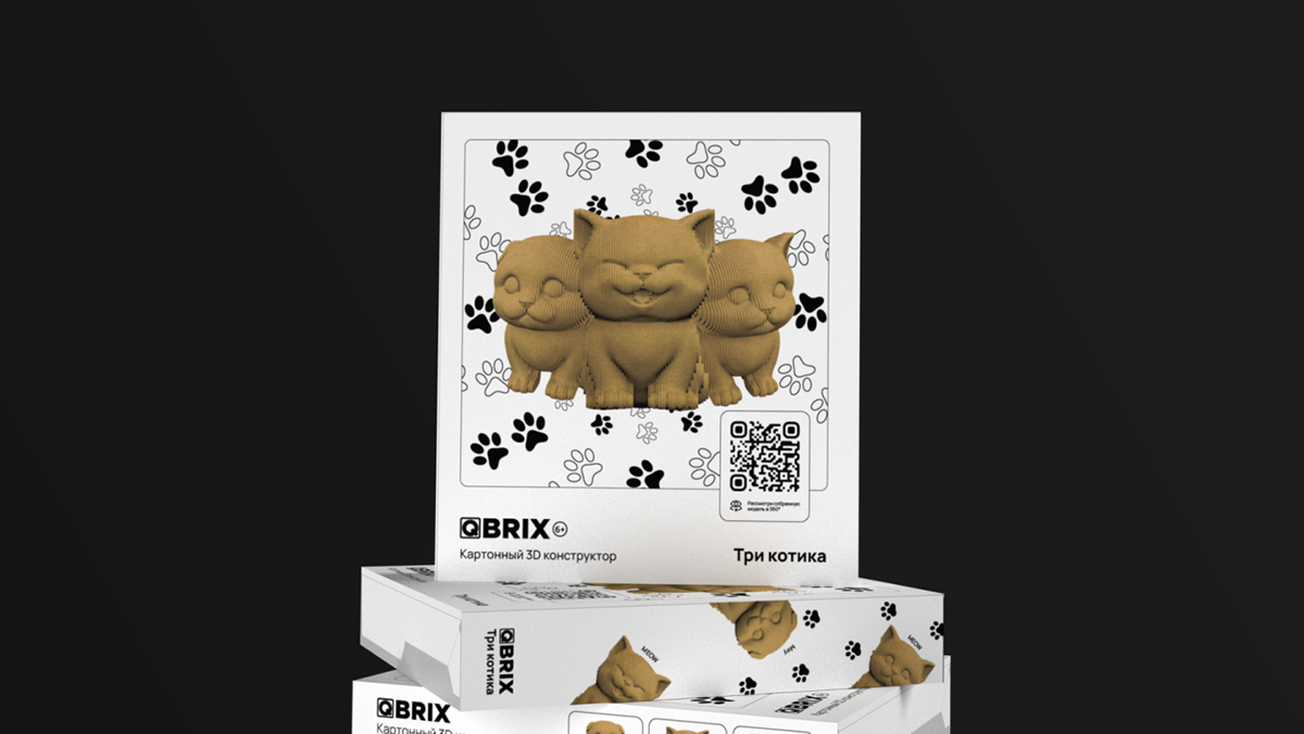 QBRIX - Дизайн упаковки 3D конструктора “Три котика” — Изображение №1 — Брендинг, 3D на Dprofile