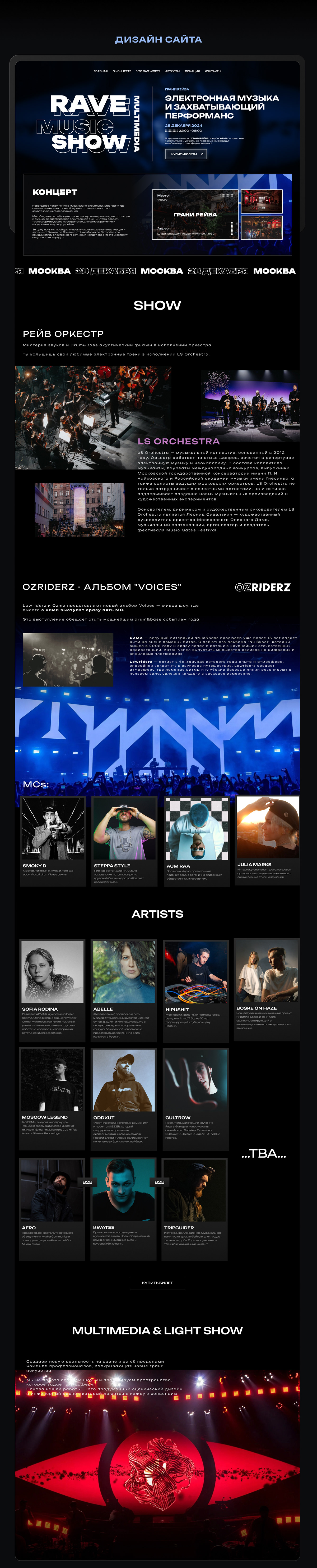 Кейс - Грани Рейва | Landing page ux/ui design — Изображение №7 — Интерфейсы на Dprofile