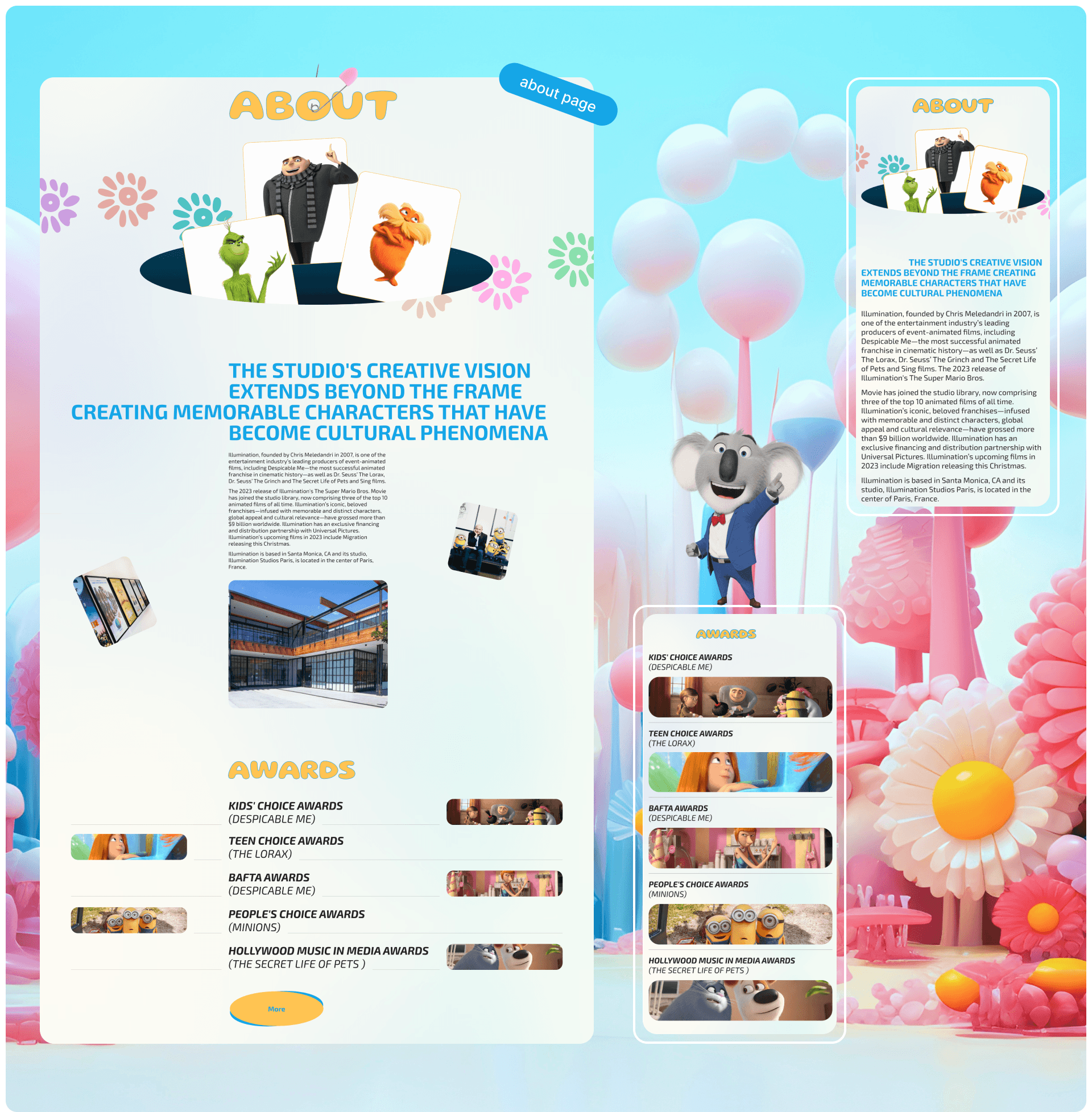 Illumination Entertainment | Corporate website redesign — Изображение №12 — Интерфейсы, Иллюстрация на Dprofile