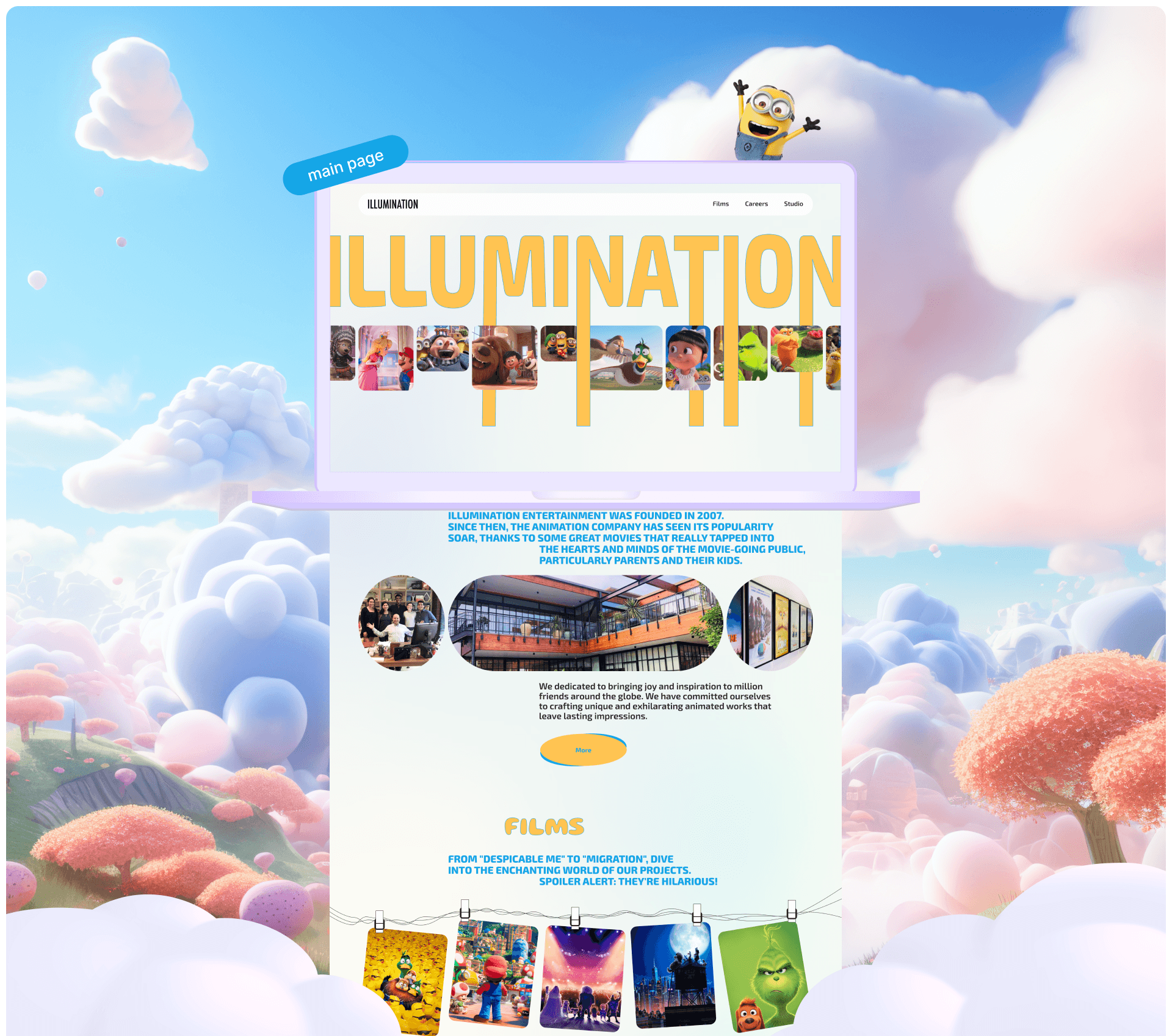 Illumination Entertainment | Corporate website redesign — Изображение №2 — Интерфейсы, Иллюстрация на Dprofile