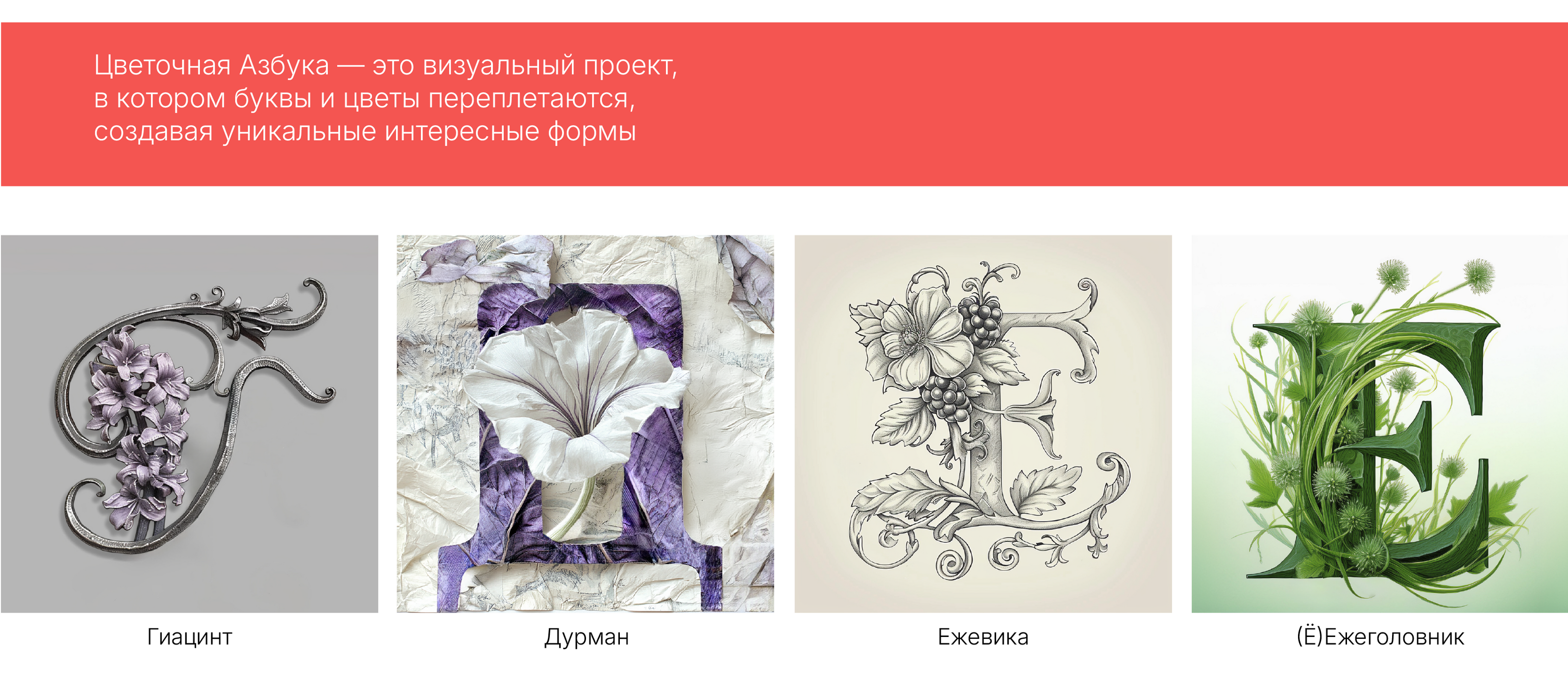 ЦВЕТОЧНАЯ АЗБУКА. БУКВАЛЬНЫЙ ЧЕЛЛЕНДЖ — Изображение №2 — Иллюстрация, Графика на Dprofile
