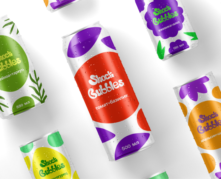 Shock Bubbles | Логотип для газировки — Брендинг, Иллюстрация на Dprofile