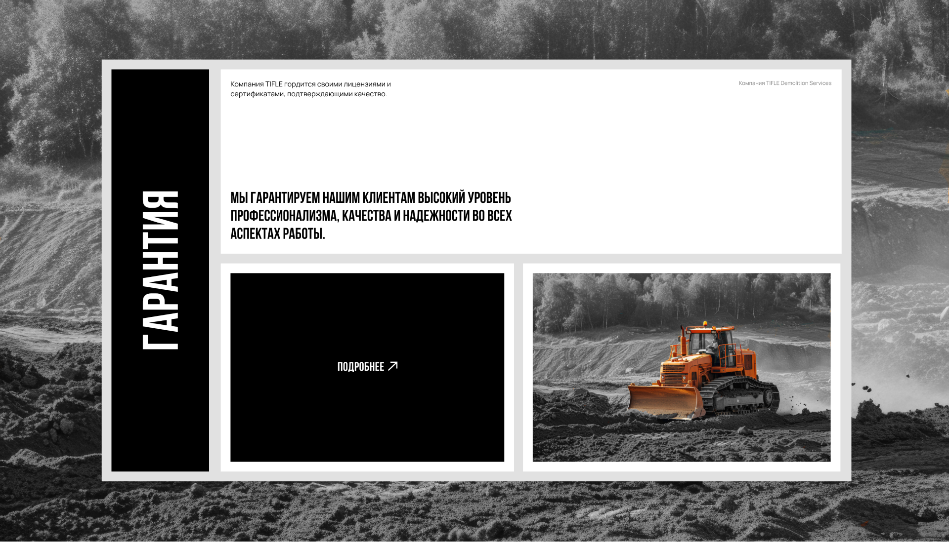 TIFLE. — demolition services — Изображение №6 — Интерфейсы, Брендинг на Dprofile