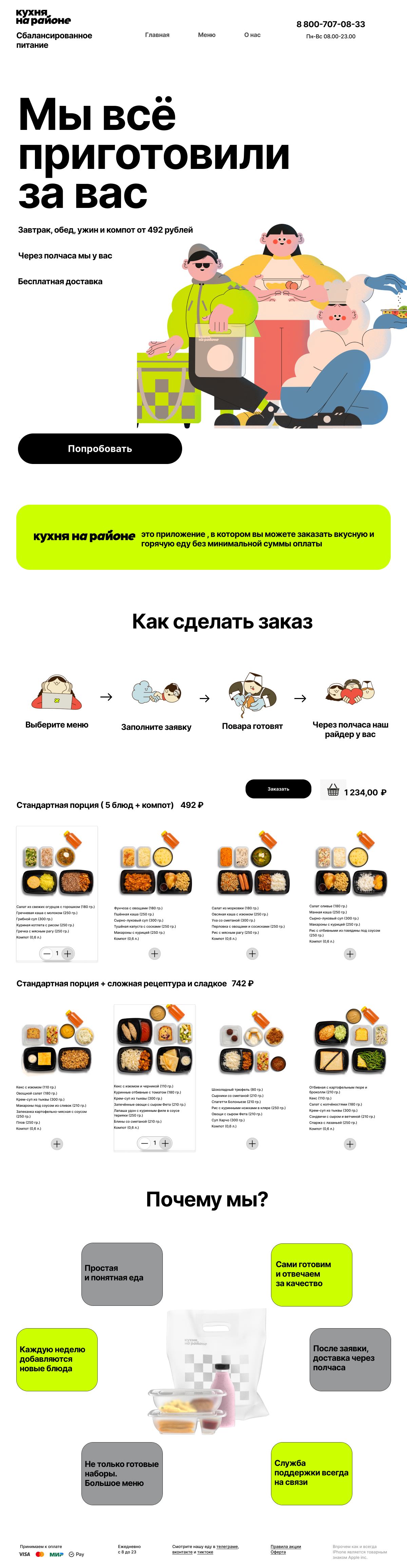 Лендинг для "Кухня на районе" — Изображение №4 — Графика, Маркетинг на Dprofile