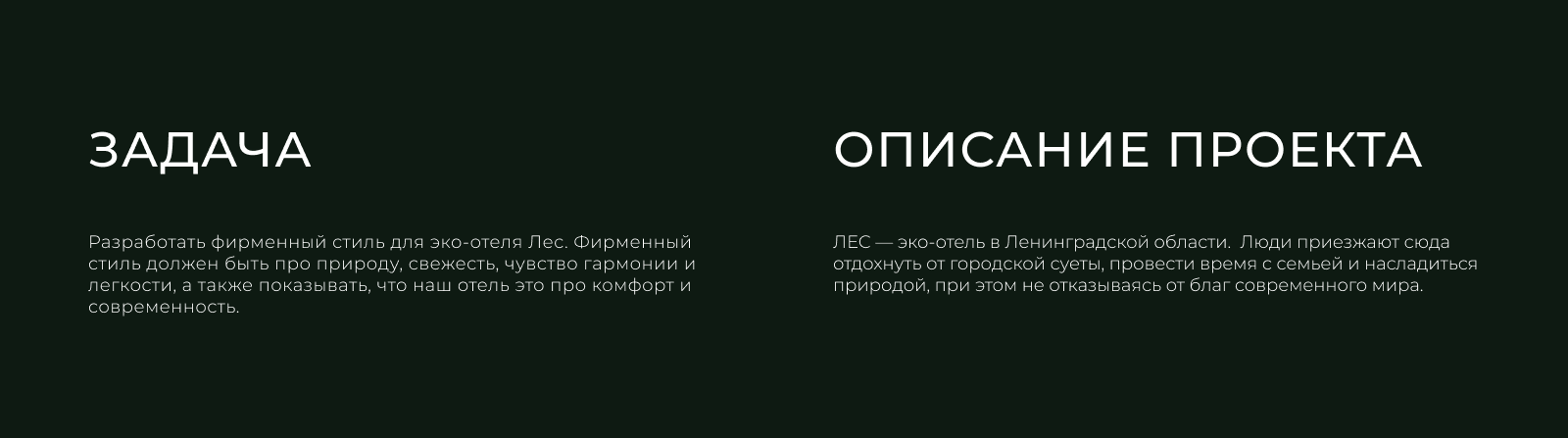 ЛЕС | Фирменный стиль для эко отеля — Изображение №2 — Брендинг, Графика на Dprofile