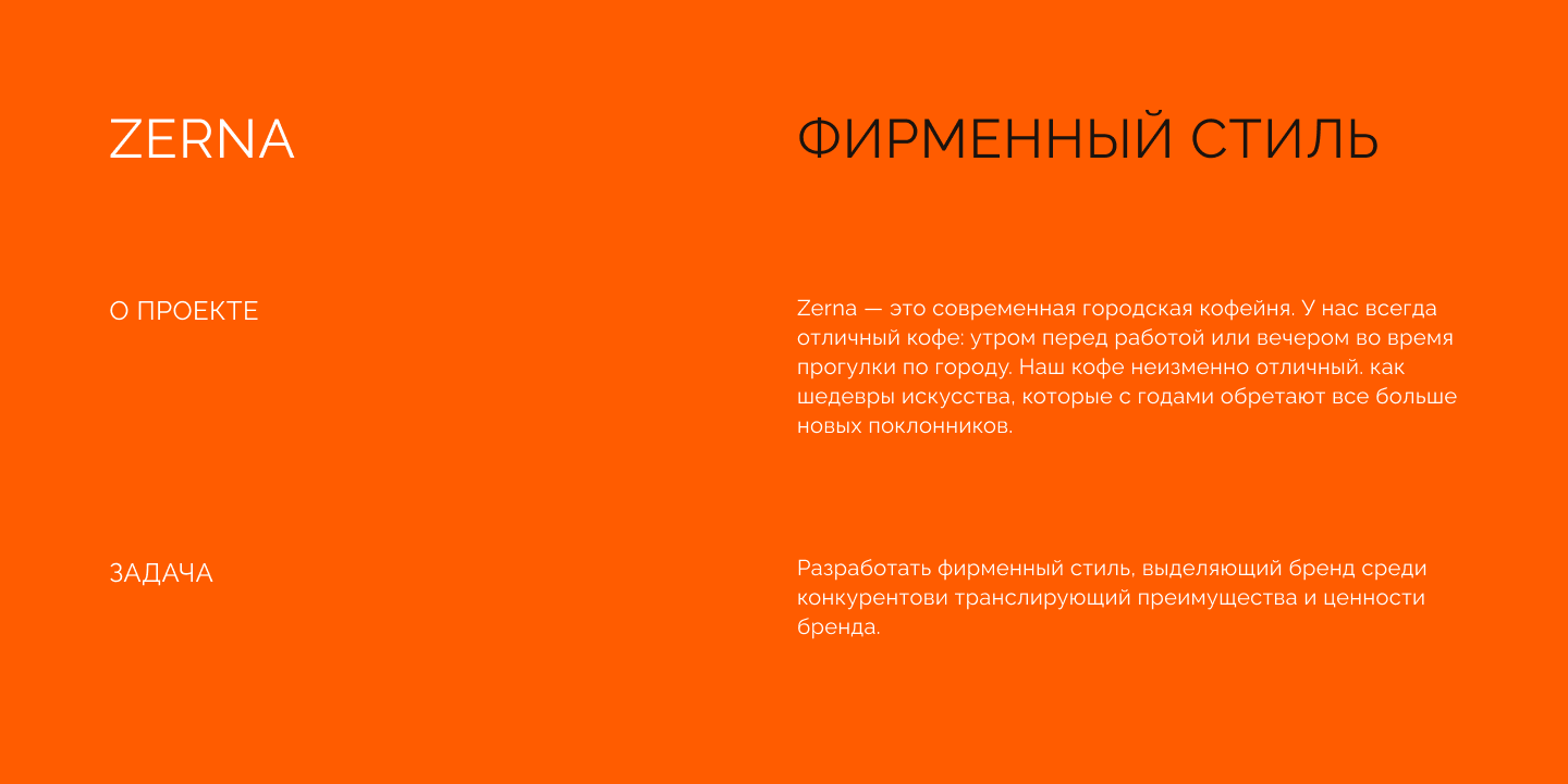 ZERNA | Айдентика кофейни — Изображение №2 — Брендинг на Dprofile