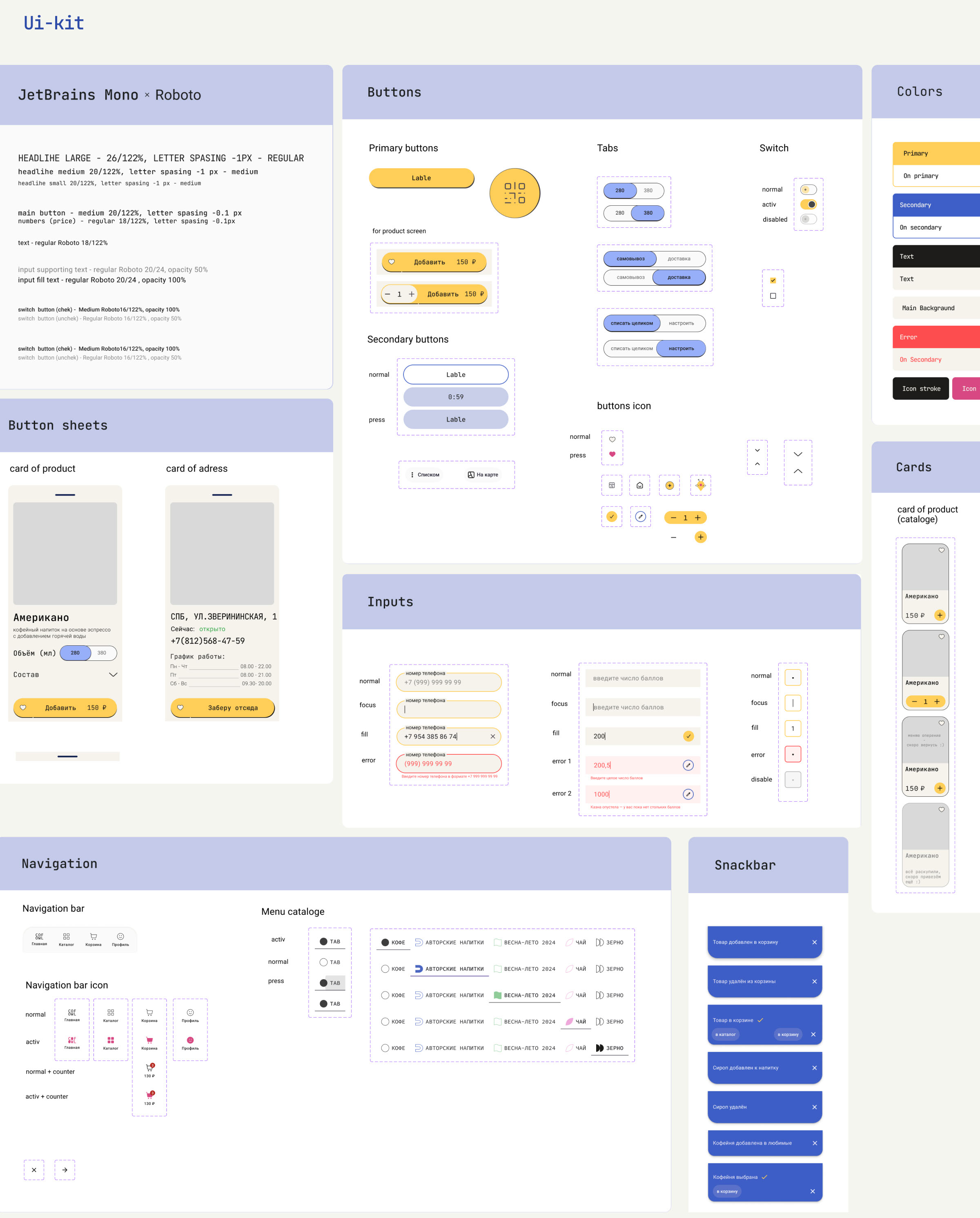 Ux/ui дизайн мобильного приложения кофейни CoffeeOwl — Изображение №32 — Интерфейсы на Dprofile
