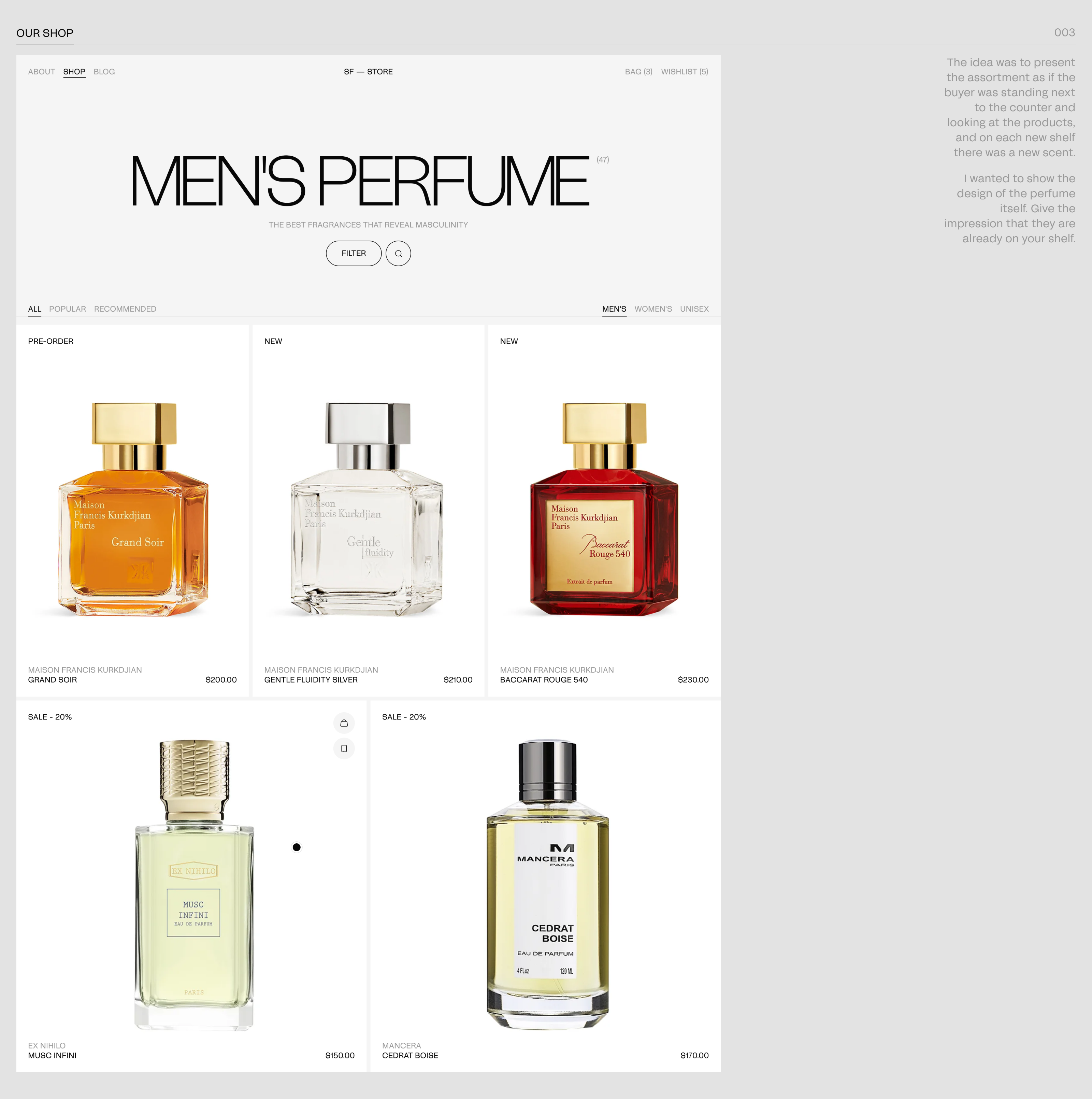 Perfume Shop — Изображение №5 — Интерфейсы на Dprofile