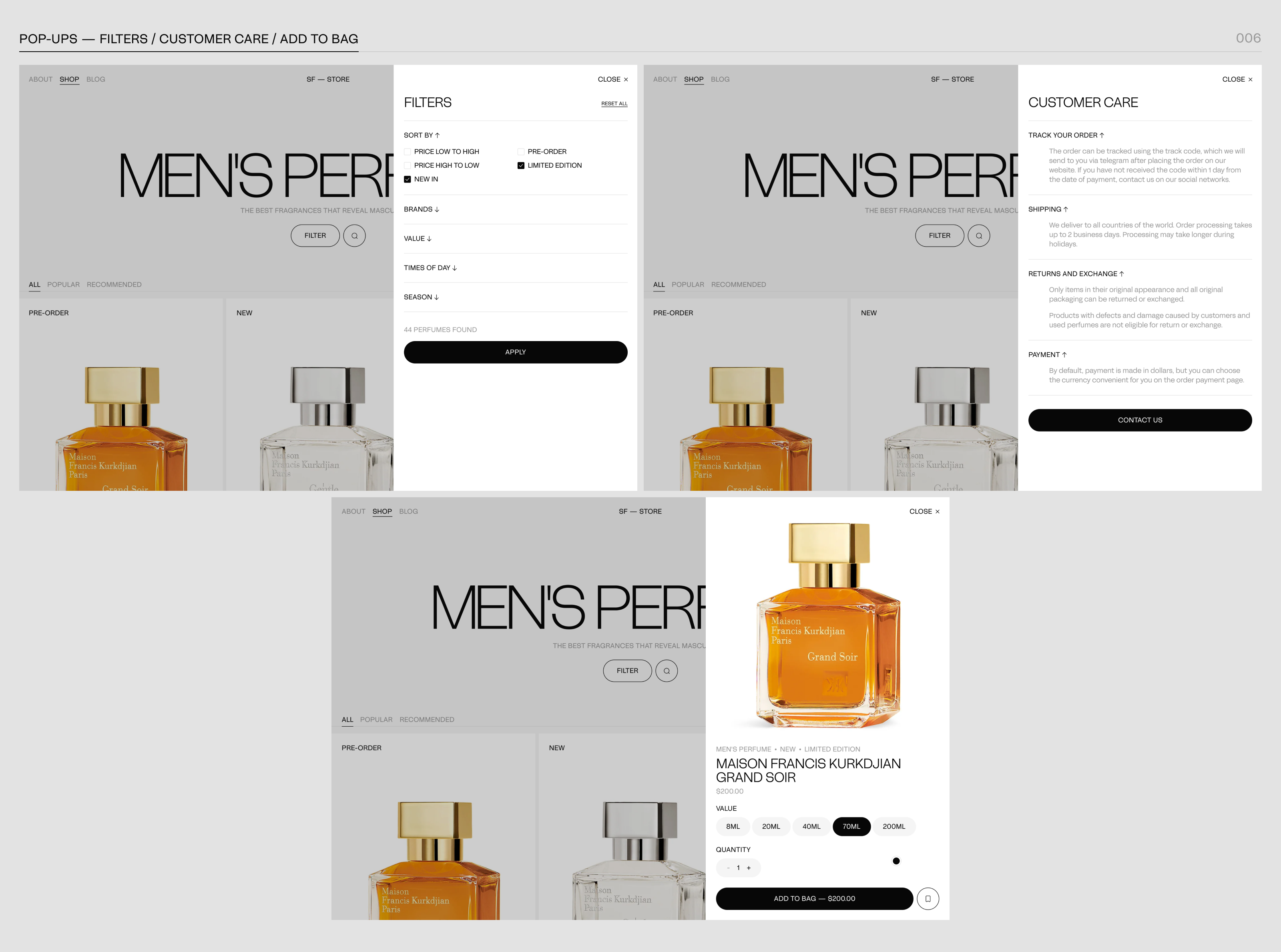 Perfume Shop — Изображение №10 — Интерфейсы на Dprofile