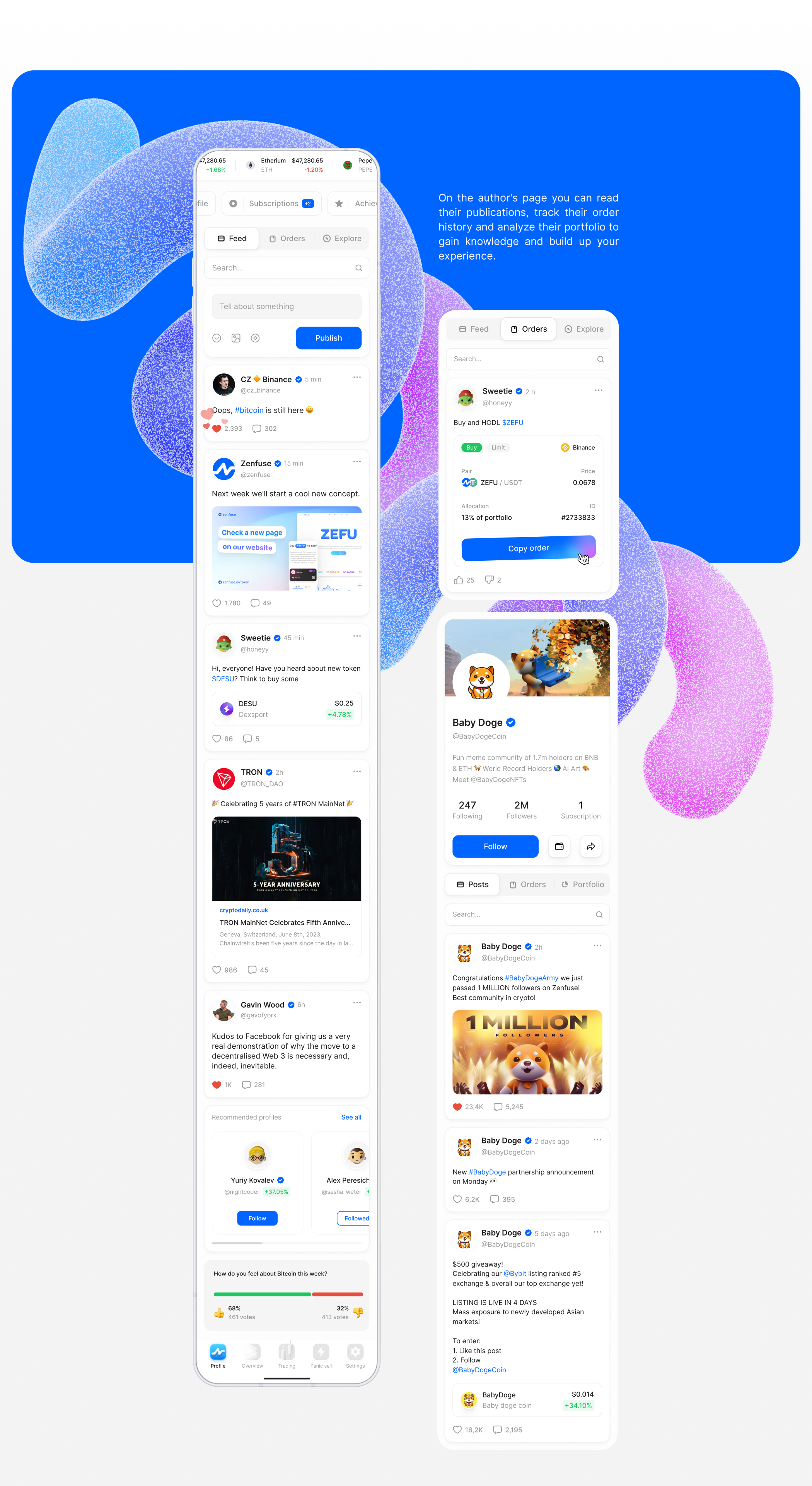 Zenfuse: Crypto trading & Social network — Изображение №13 — Интерфейсы, Брендинг на Dprofile