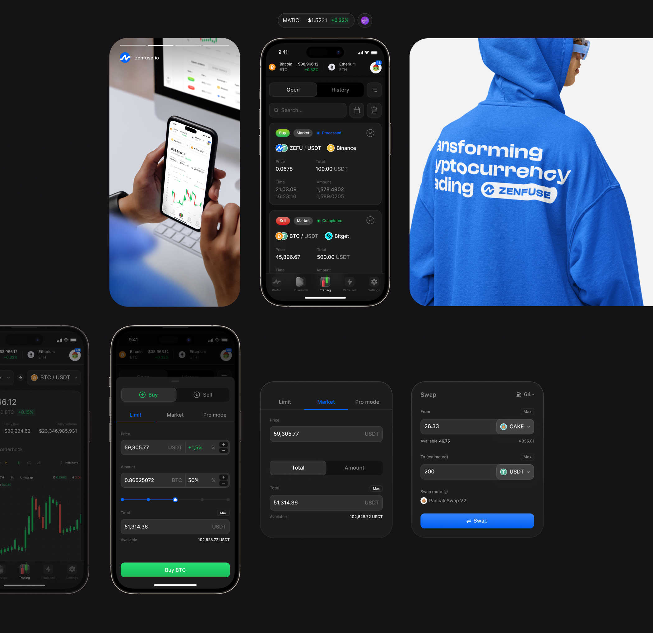 Zenfuse: Crypto trading & Social network — Изображение №7 — Интерфейсы, Брендинг на Dprofile