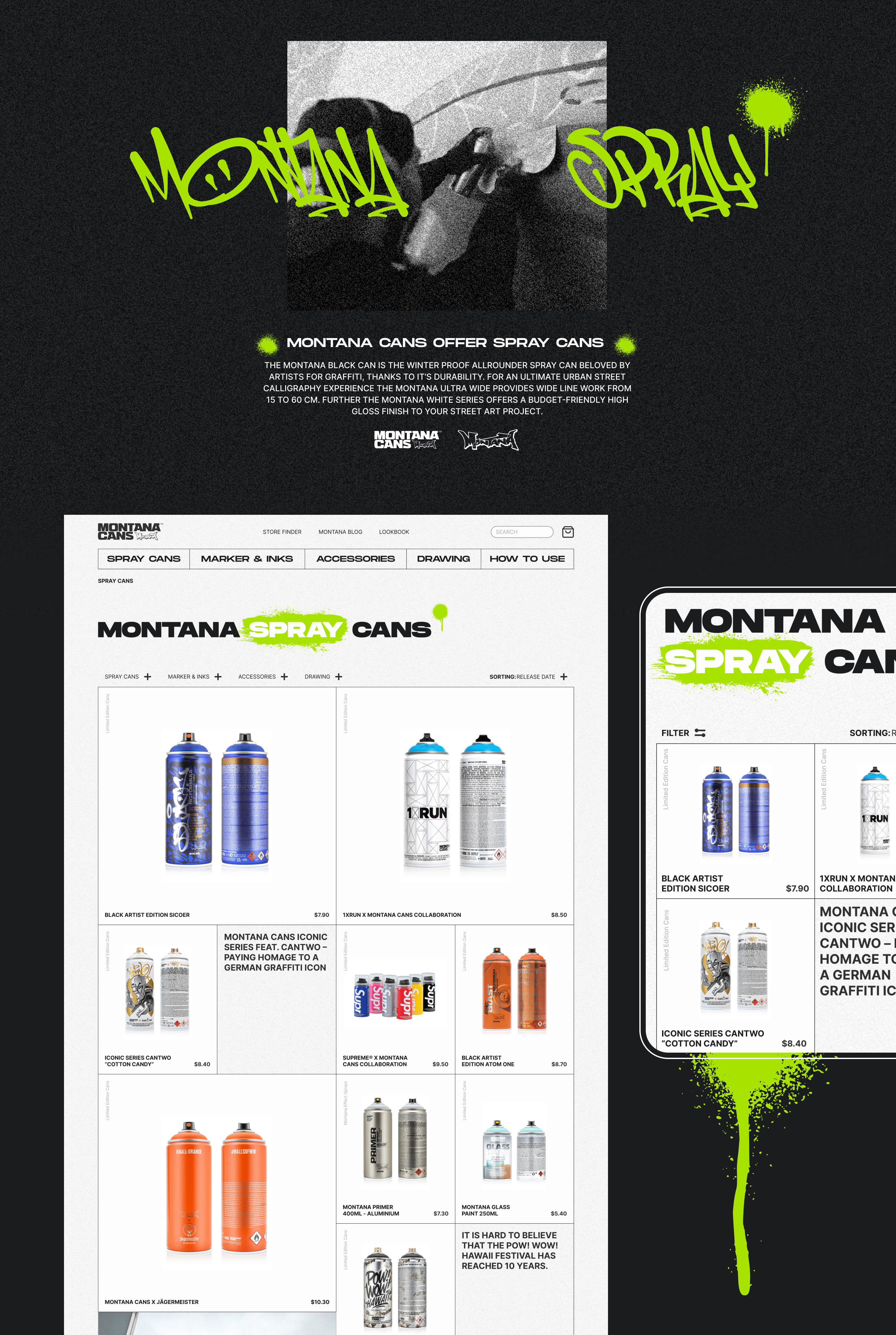 Redesign Concept: MONTANA CANS — Изображение №4 — Интерфейсы, Графика на Dprofile