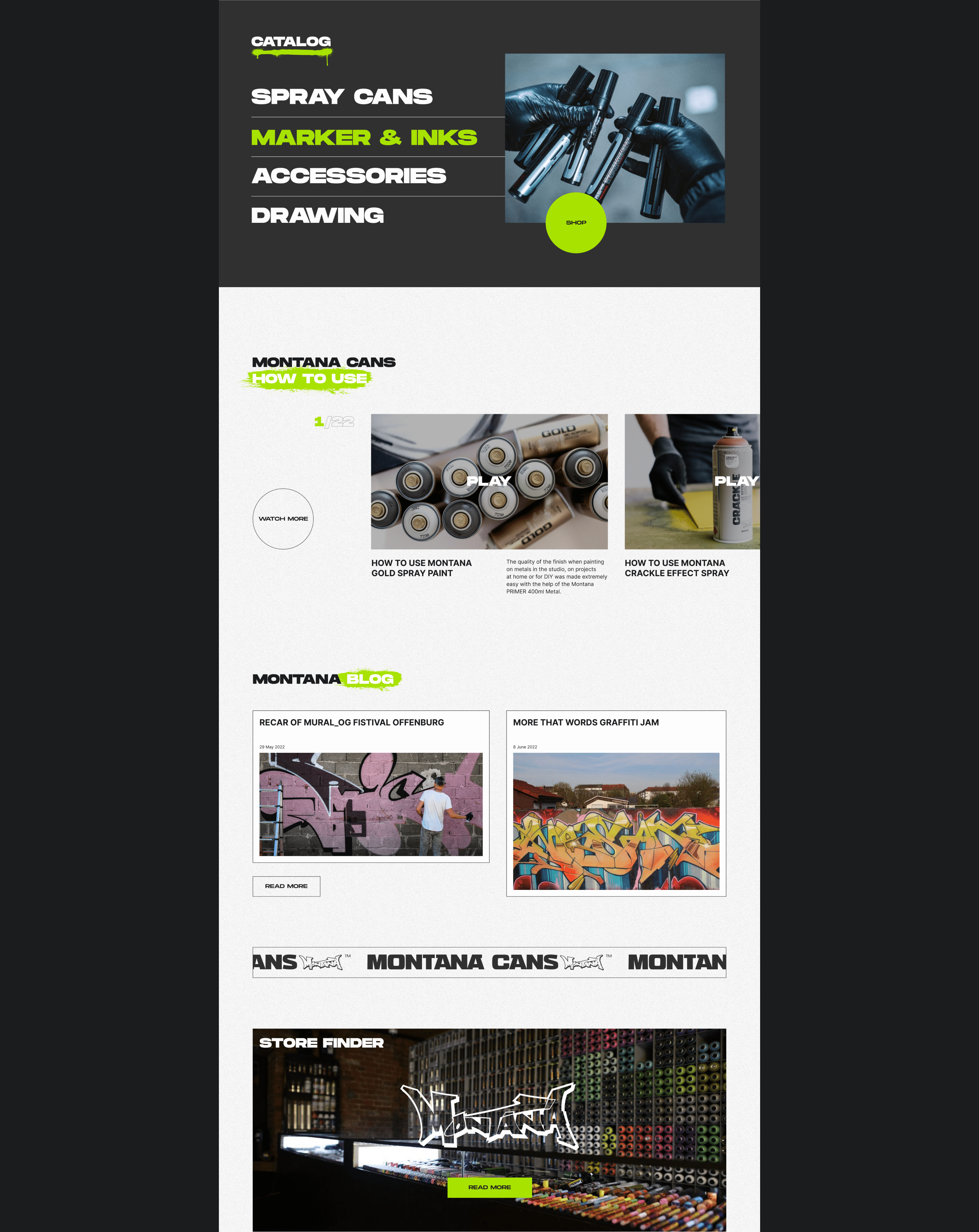 Redesign Concept: MONTANA CANS — Изображение №2 — Интерфейсы, Графика на Dprofile