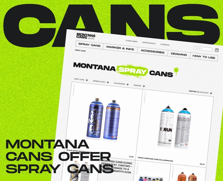 Redesign Concept: MONTANA CANS — Интерфейсы, Графика на Dprofile