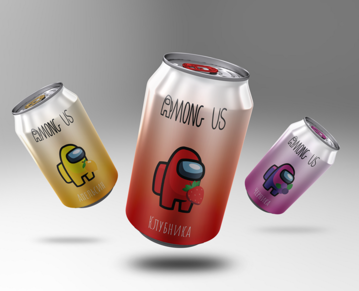 Банки газировки "AMONG US" — Графика на Dprofile