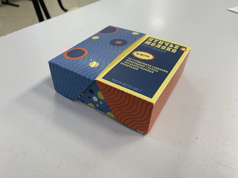 Создание упаковки для конфет "Птичье молоко" в стиле ретро. — Изображение №3 — Иллюстрация на Dprofile