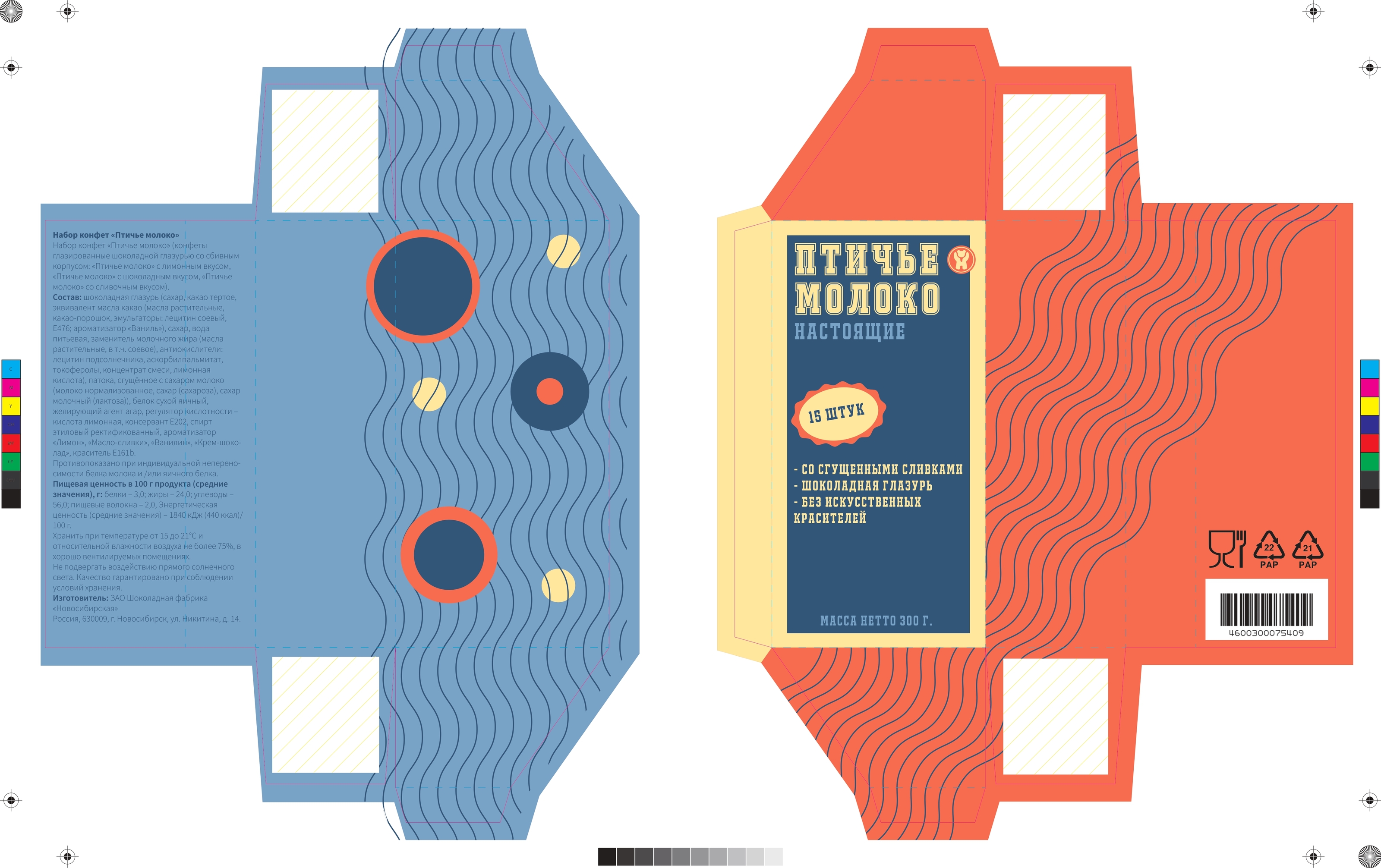 Создание упаковки для конфет "Птичье молоко" в стиле ретро. — Изображение №1 — Иллюстрация на Dprofile
