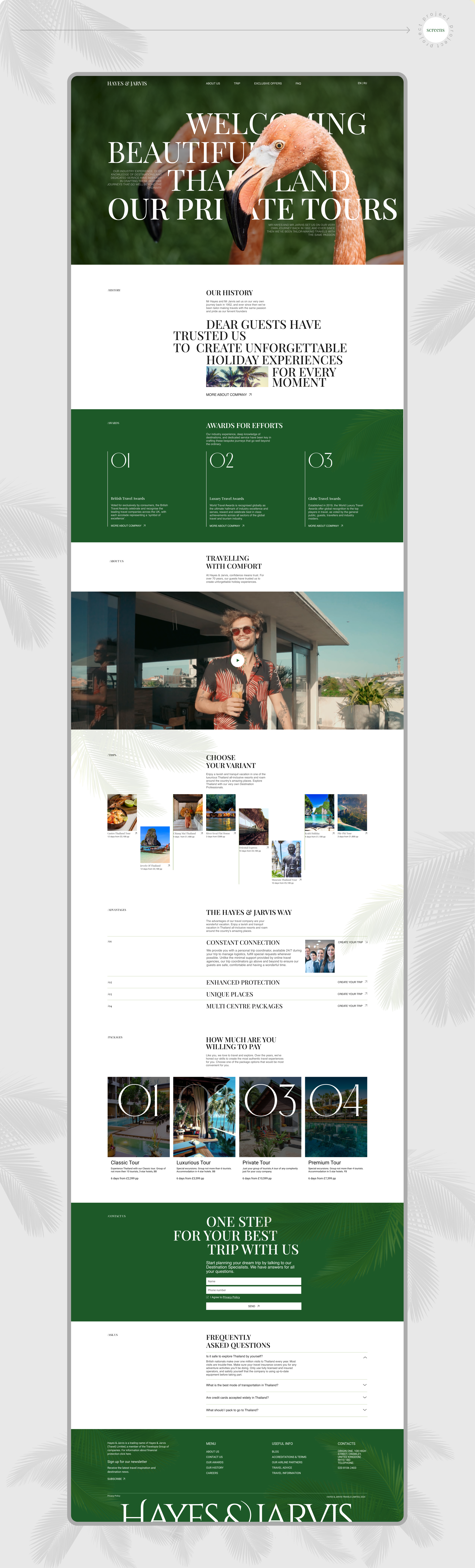 Trip to Thailand | Landing page — Изображение №4 — Интерфейсы, Анимация на Dprofile