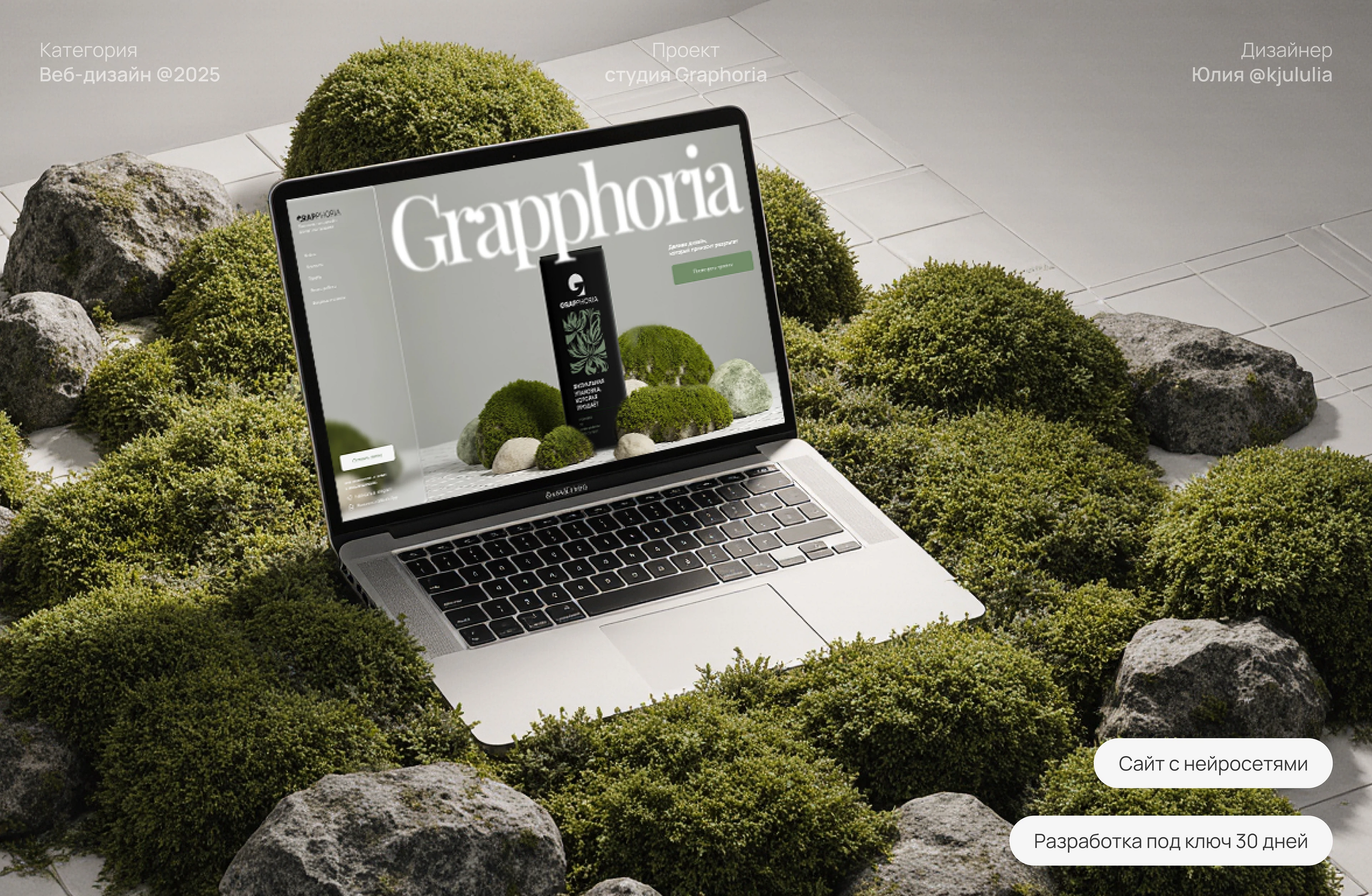 Веб-сайт Grapphoria. UX-UI Design, landing page agency — Изображение №1 — Интерфейсы на Dprofile
