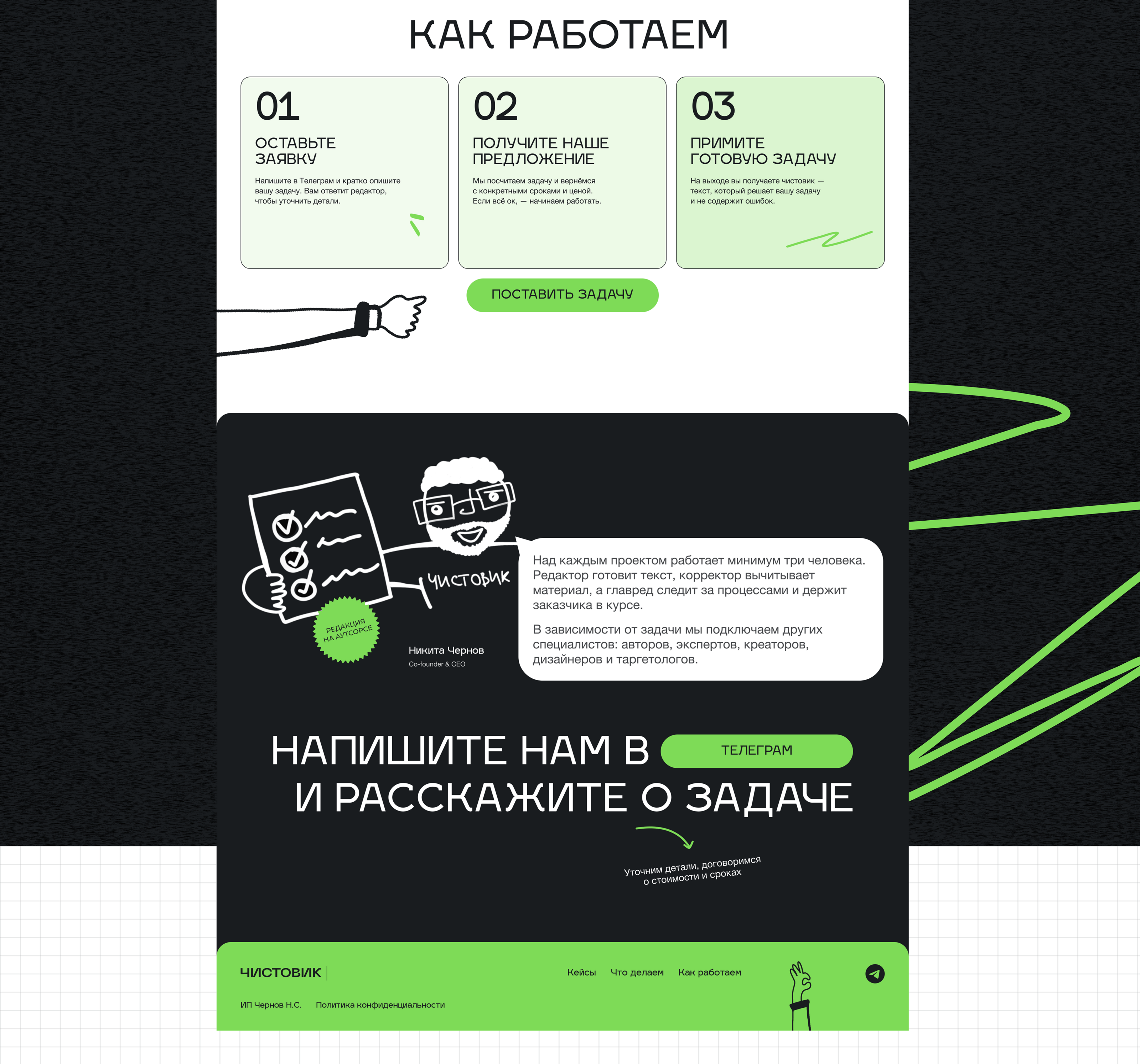 Чистовик | Лендинг — Изображение №4 — Интерфейсы, Брендинг на Dprofile