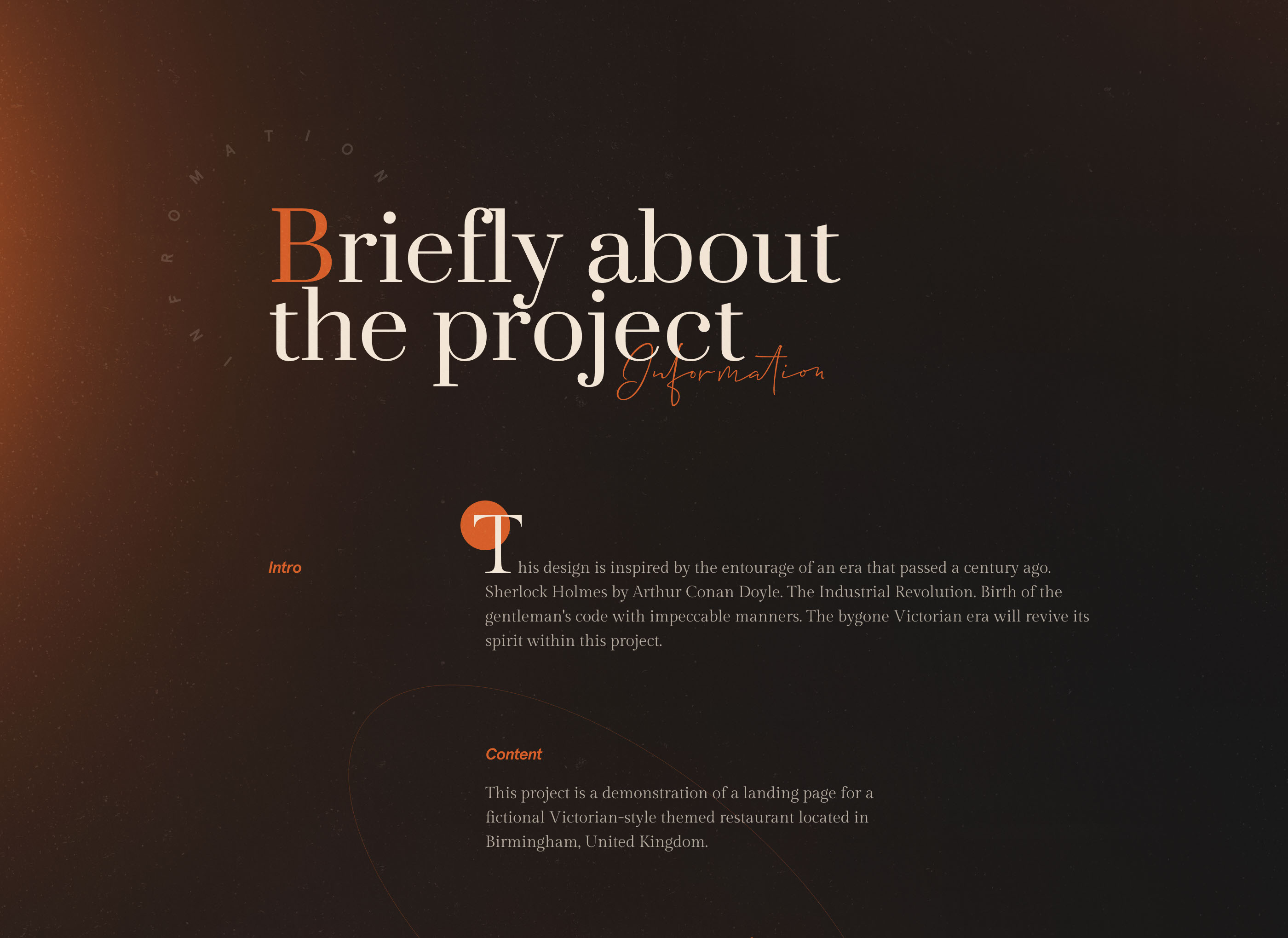 «VICTORIAN» • Landing Page — Изображение №3 — Интерфейсы, Брендинг на Dprofile