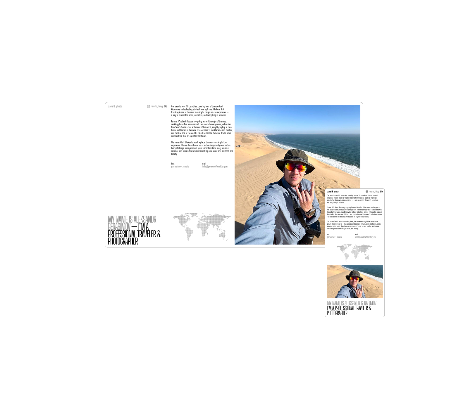Travel&Photo портфолио — Изображение №9 — Интерфейсы на Dprofile
