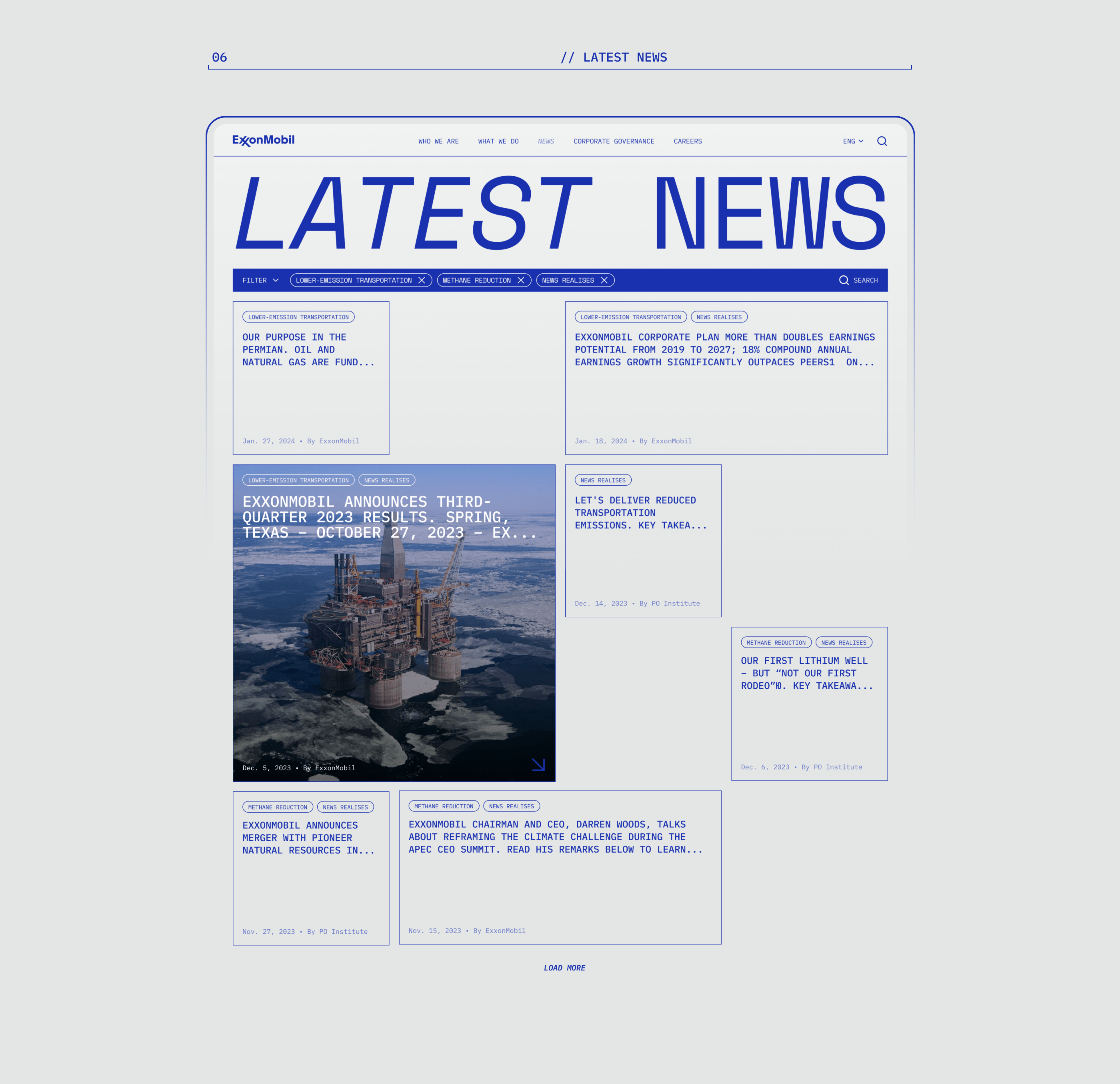 ExxonMobil | Corporate website redesign — Изображение №11 — Интерфейсы на Dprofile