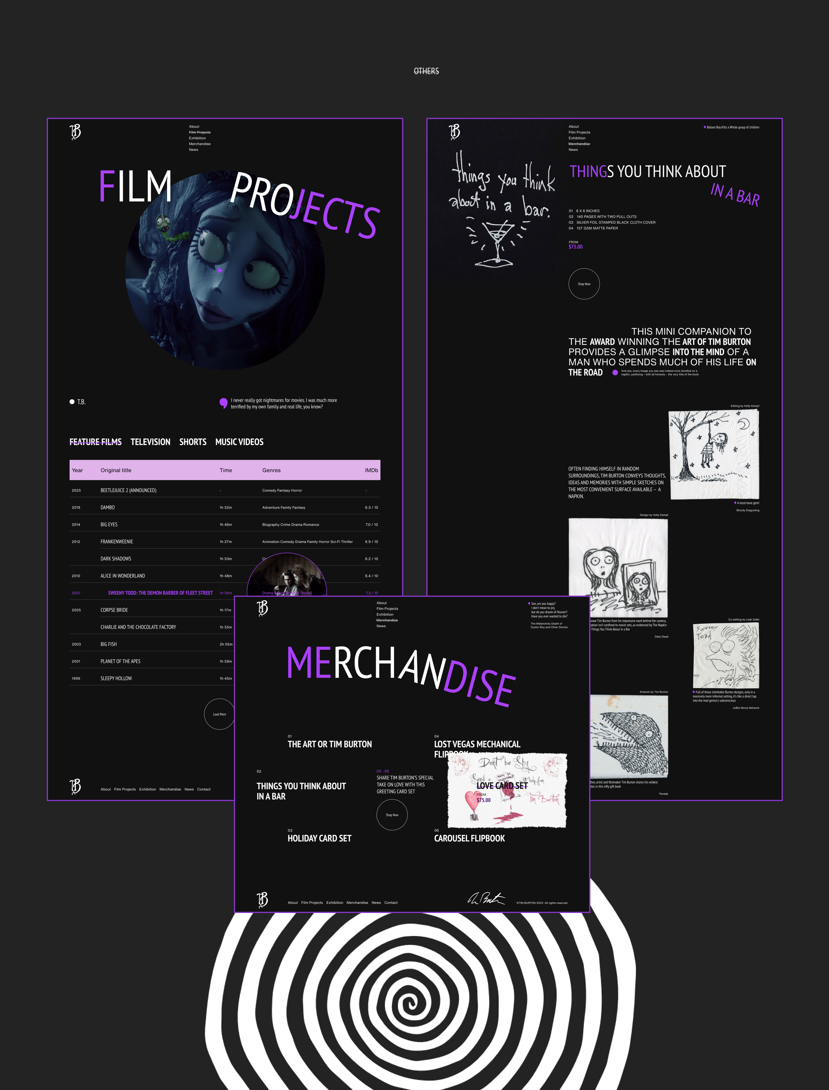 TIM BURTON | Redesign concept — Изображение №6 — Интерфейсы на Dprofile