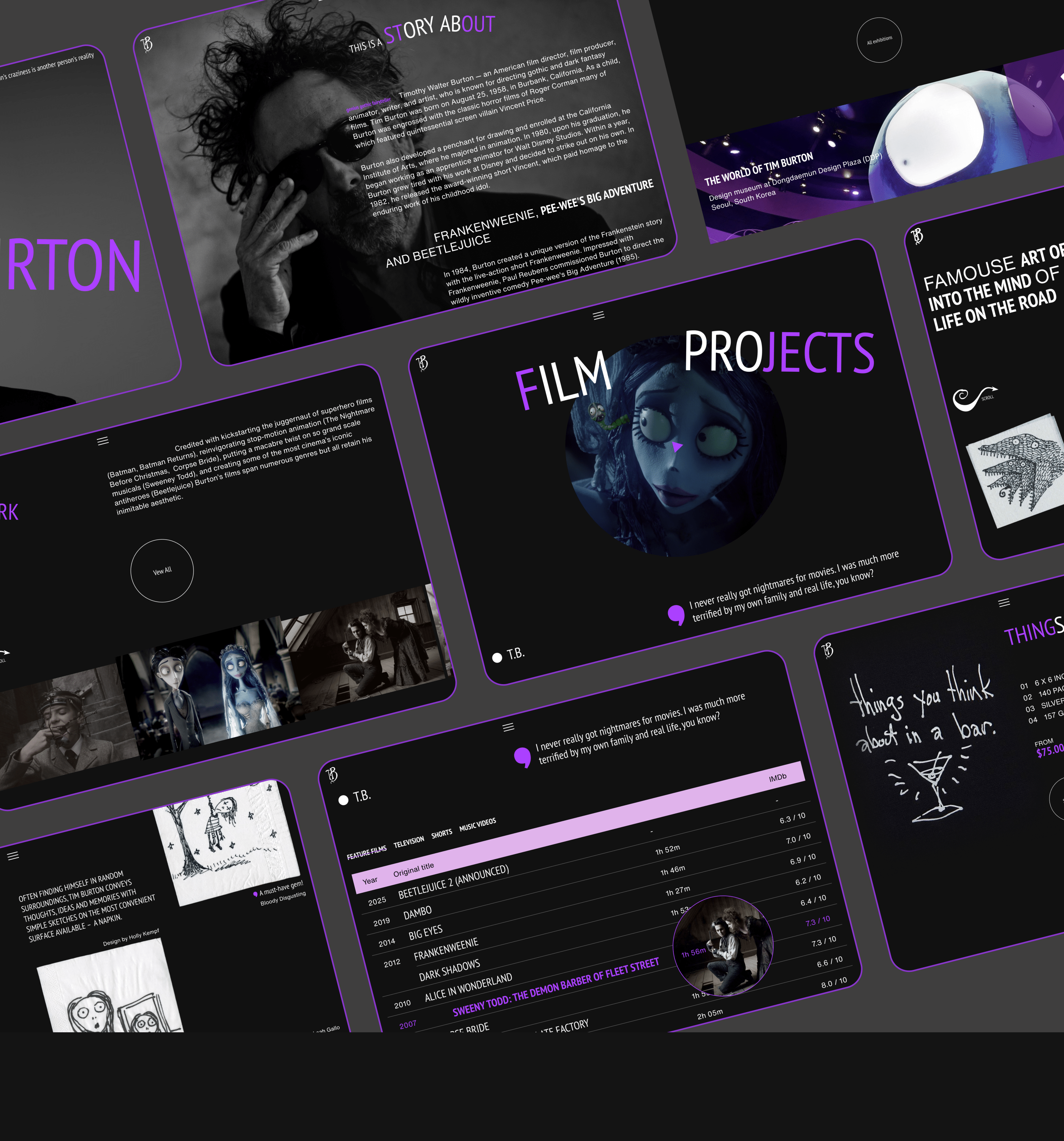 TIM BURTON | Redesign concept — Изображение №9 — Интерфейсы на Dprofile