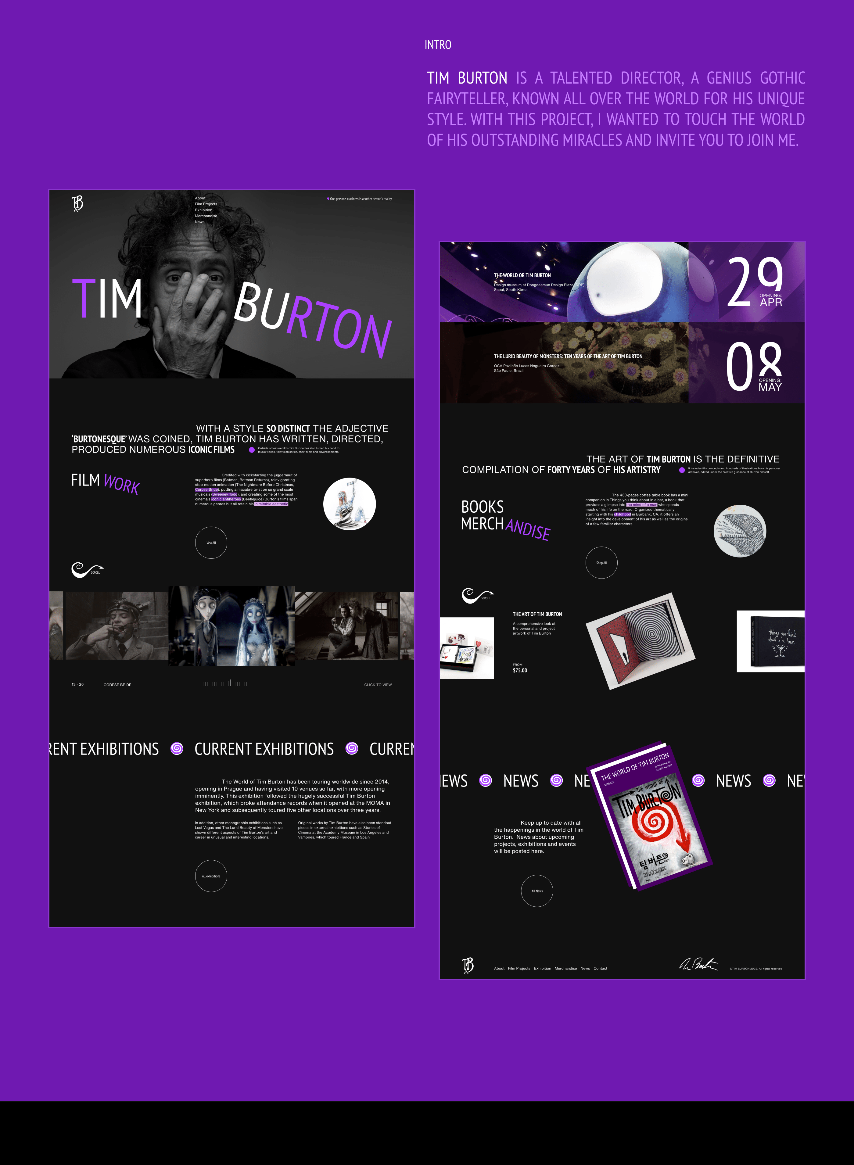 TIM BURTON | Redesign concept — Изображение №2 — Интерфейсы на Dprofile