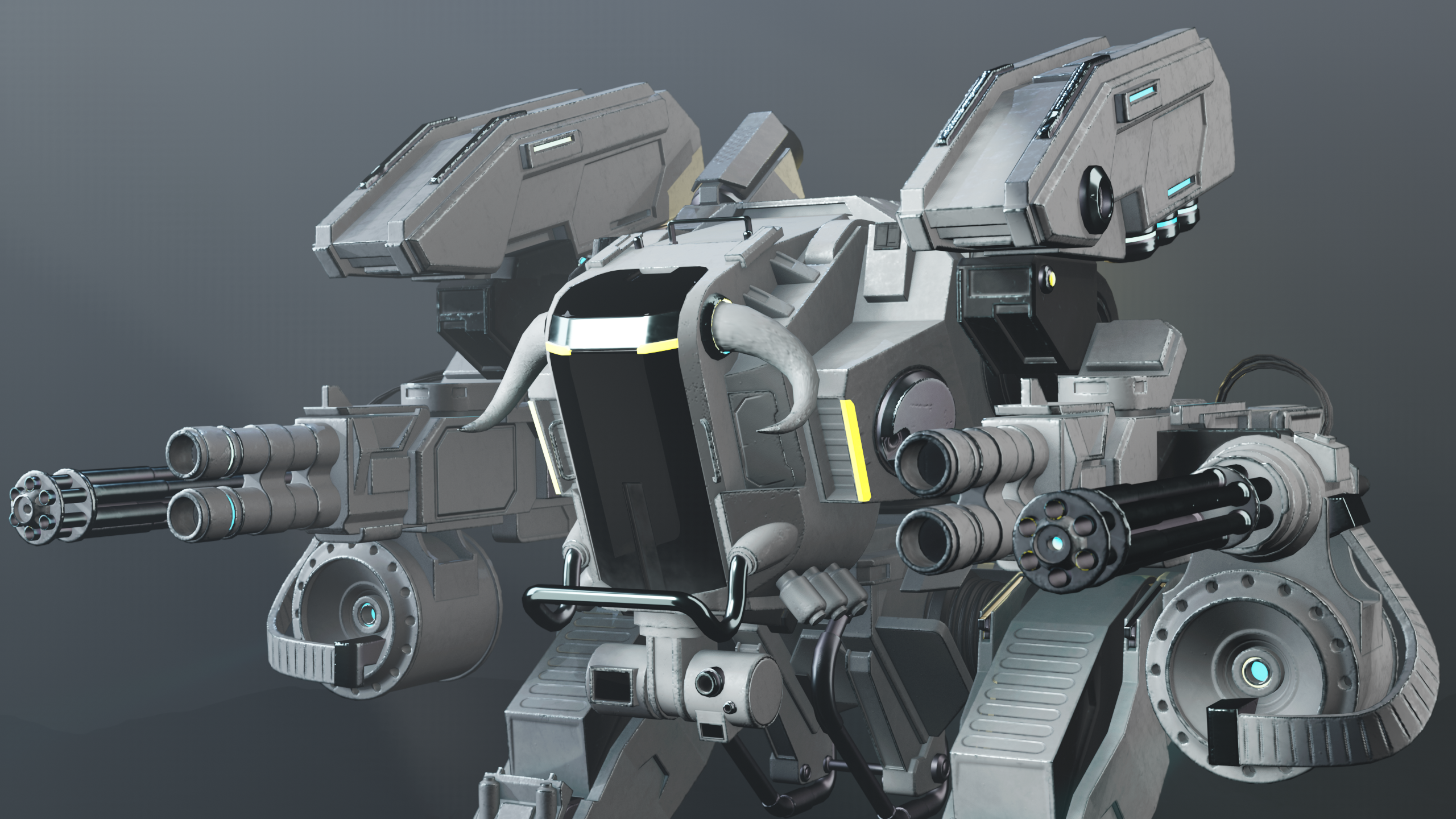 Hard surface 3D mech / Blender / Substance Painter — Изображение №2 — 3D на Dprofile