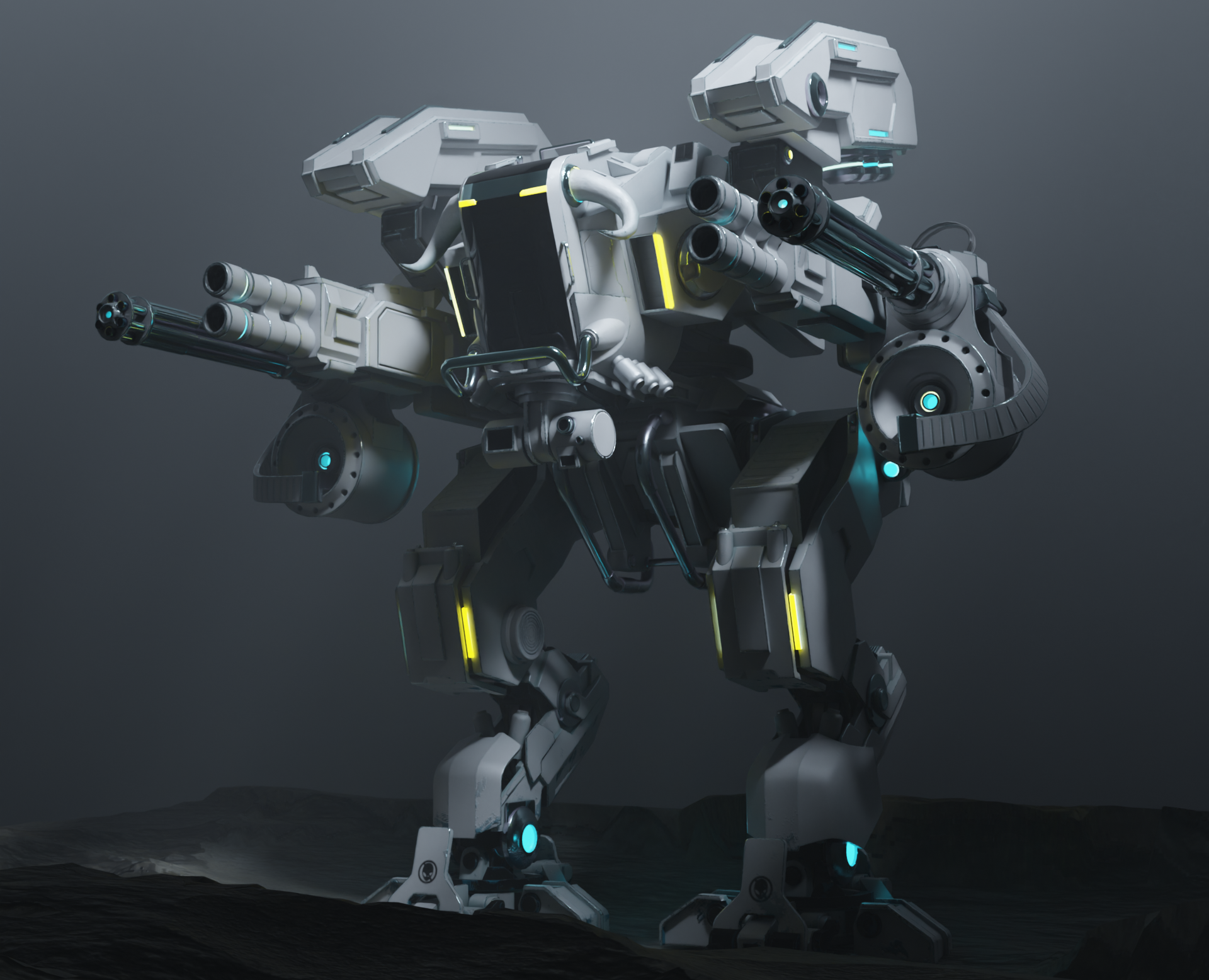Hard surface 3D mech / Blender / Substance Painter — 3D на Dprofile
