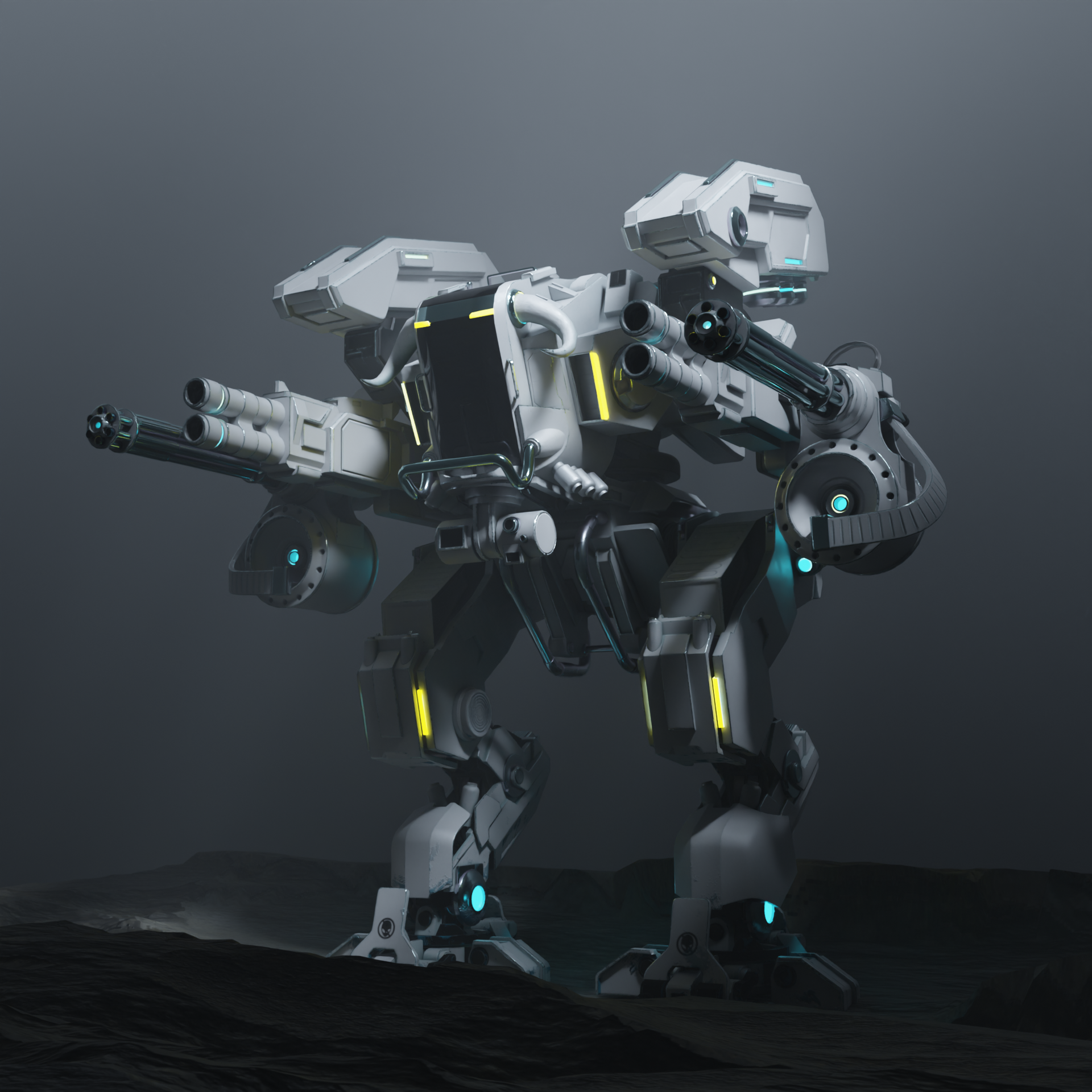 Hard surface 3D mech / Blender / Substance Painter — Изображение №4 — 3D на Dprofile