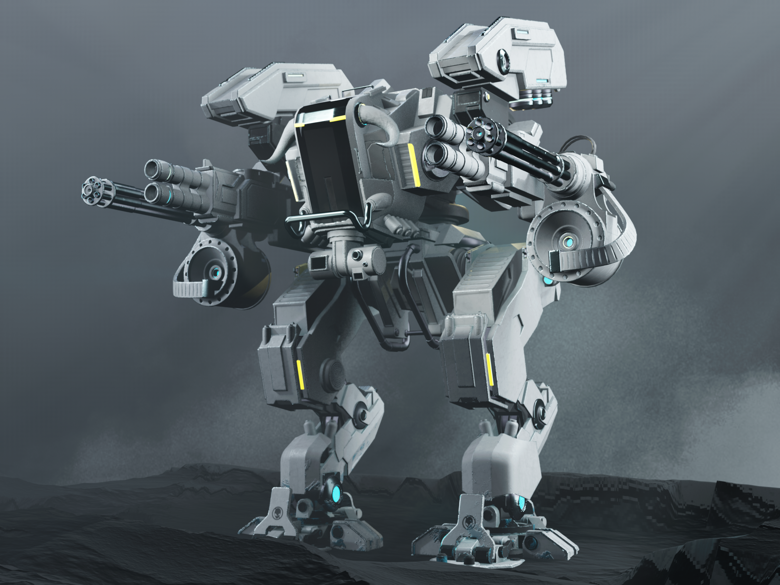 Hard surface 3D mech / Blender / Substance Painter — Изображение №3 — 3D на Dprofile